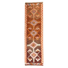 Runner Kilim geometrico turco vintage della Collection'S di Zabihi
