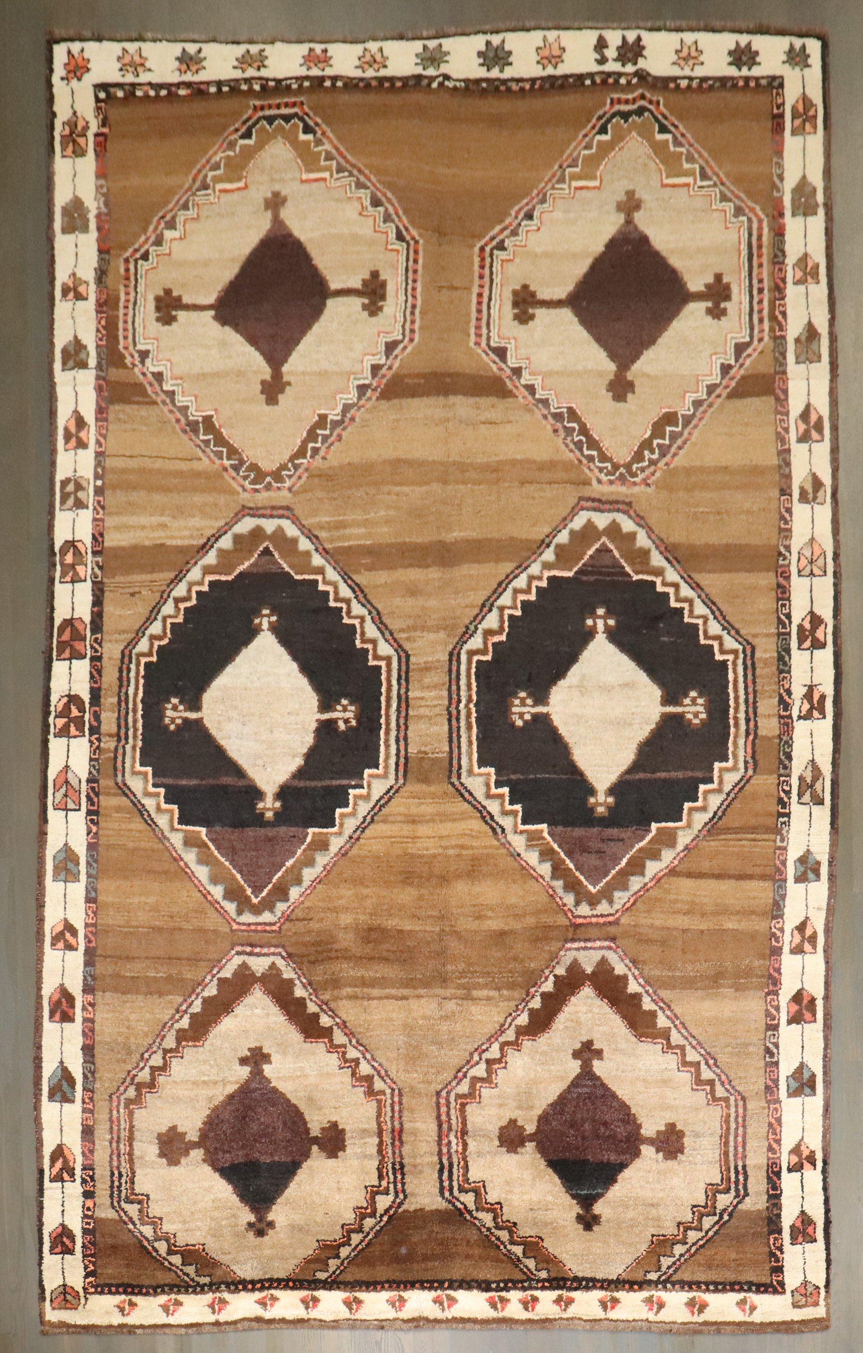 20th Century Zabihi Collection Vintage Turkish Kars Geometric Rug For Sale