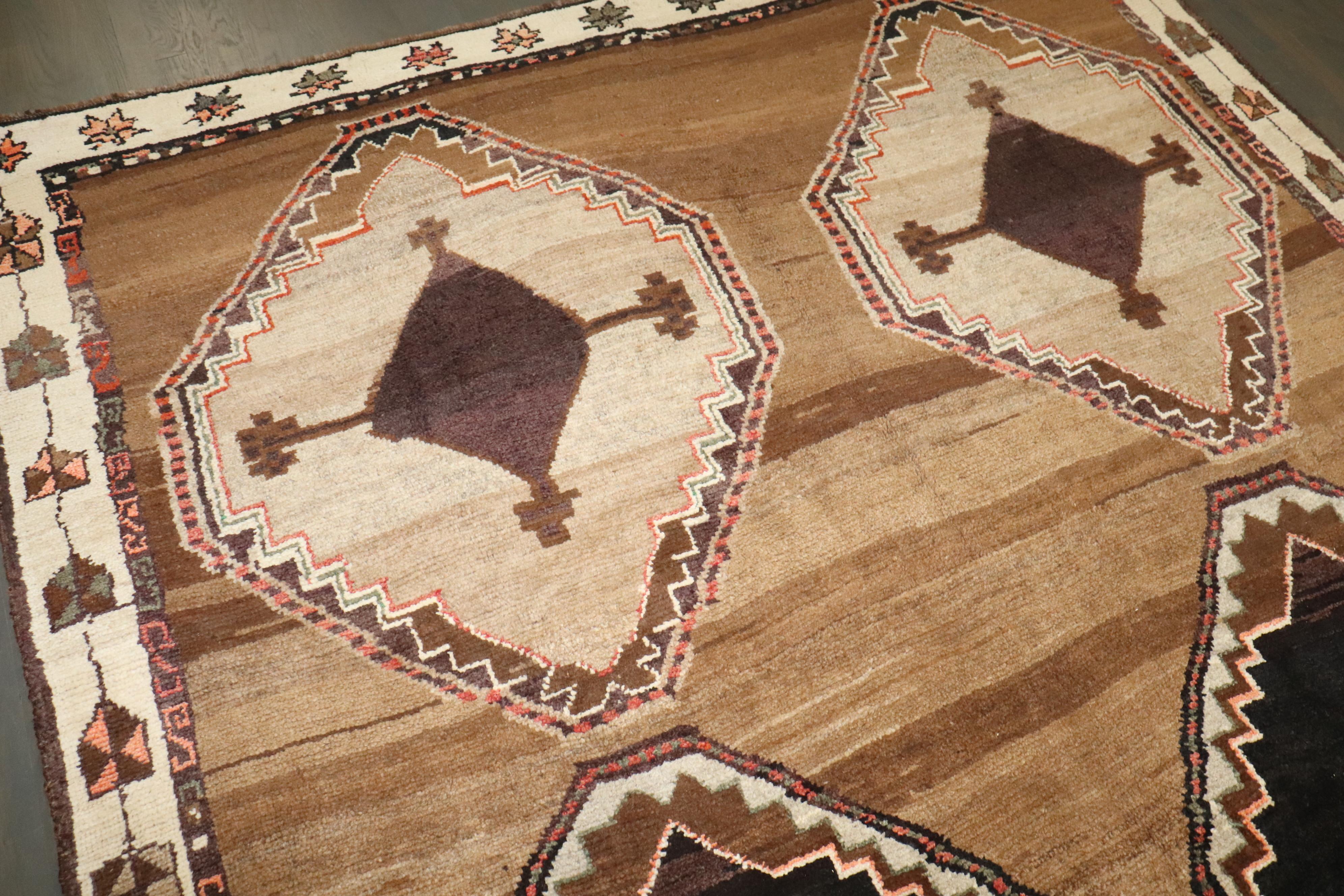Zabihi Collection Vintage Turkish Kars Geometric Rug For Sale 2