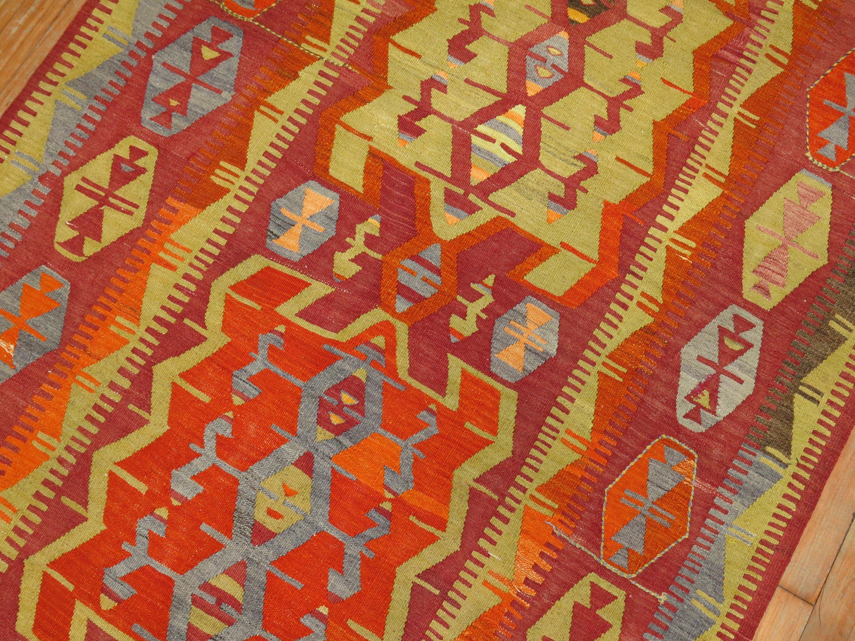 Zabihi Collection Vintage Türkischer Kelim Flachgewebe im Zustand „Gut“ im Angebot in New York, NY