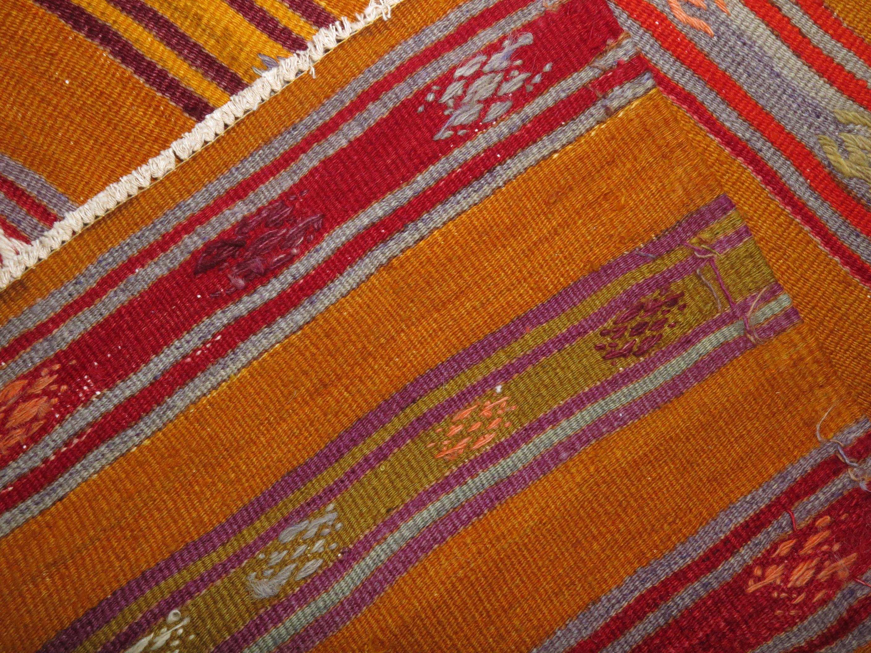 Zabihi Collection Vintage Turkish Kilim In Good Condition For Sale In New York, NY