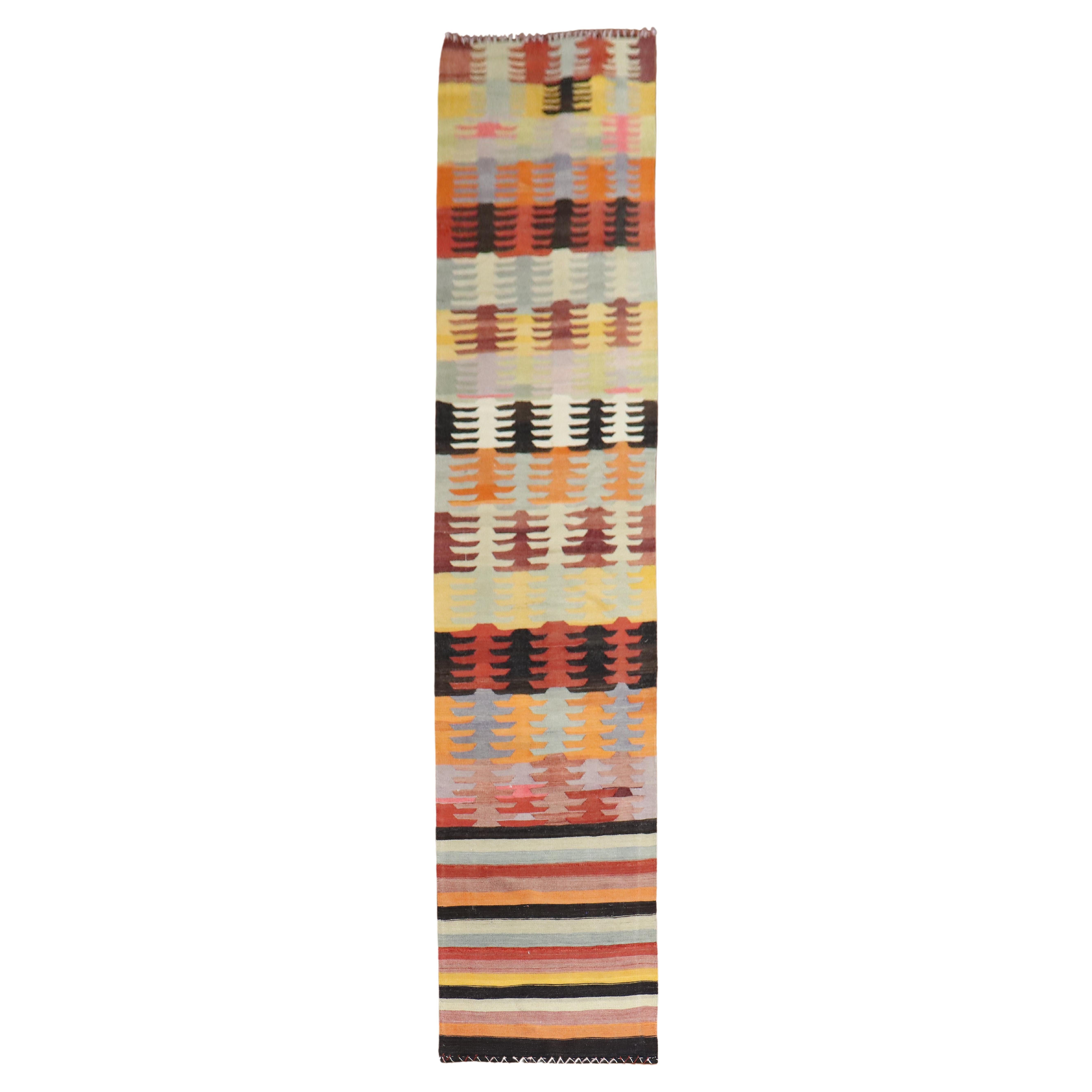 Zabihi Collection Vintage Turkish Kilim Runner