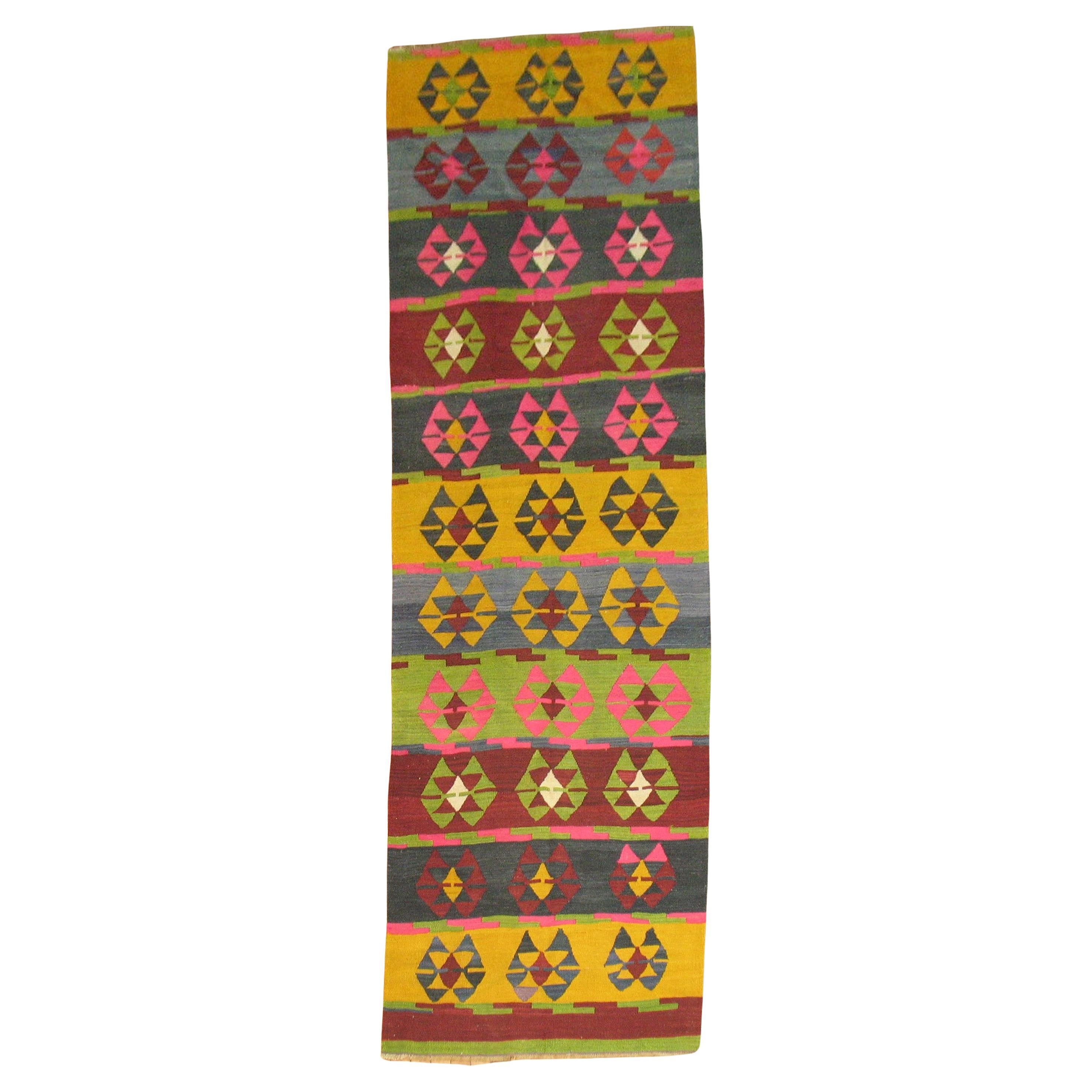 Zabihi Collection Vintage Turkish Kilim Runner