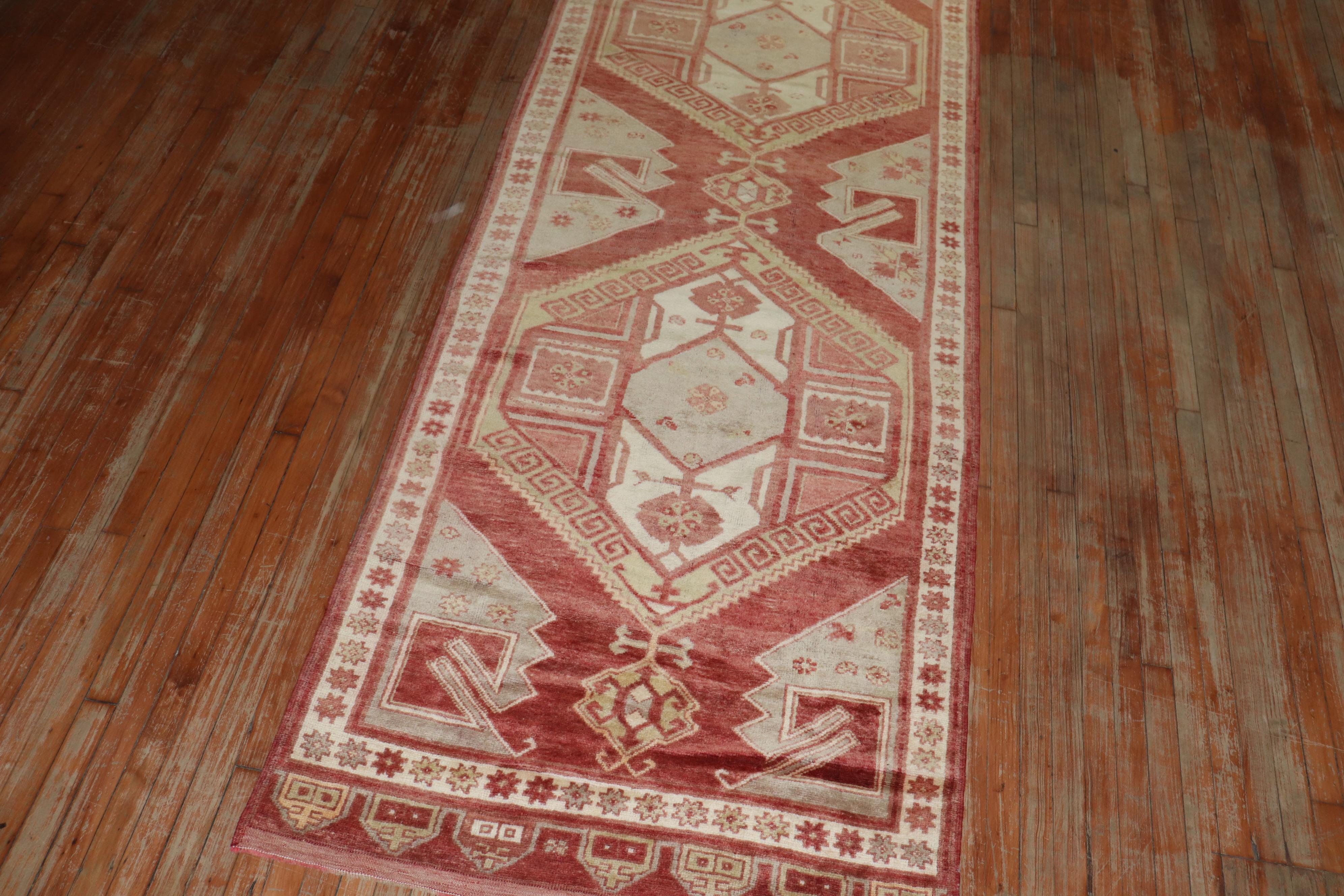 Zabihi Collection Vintage Turkish Konya Runner In Good Condition For Sale In New York, NY