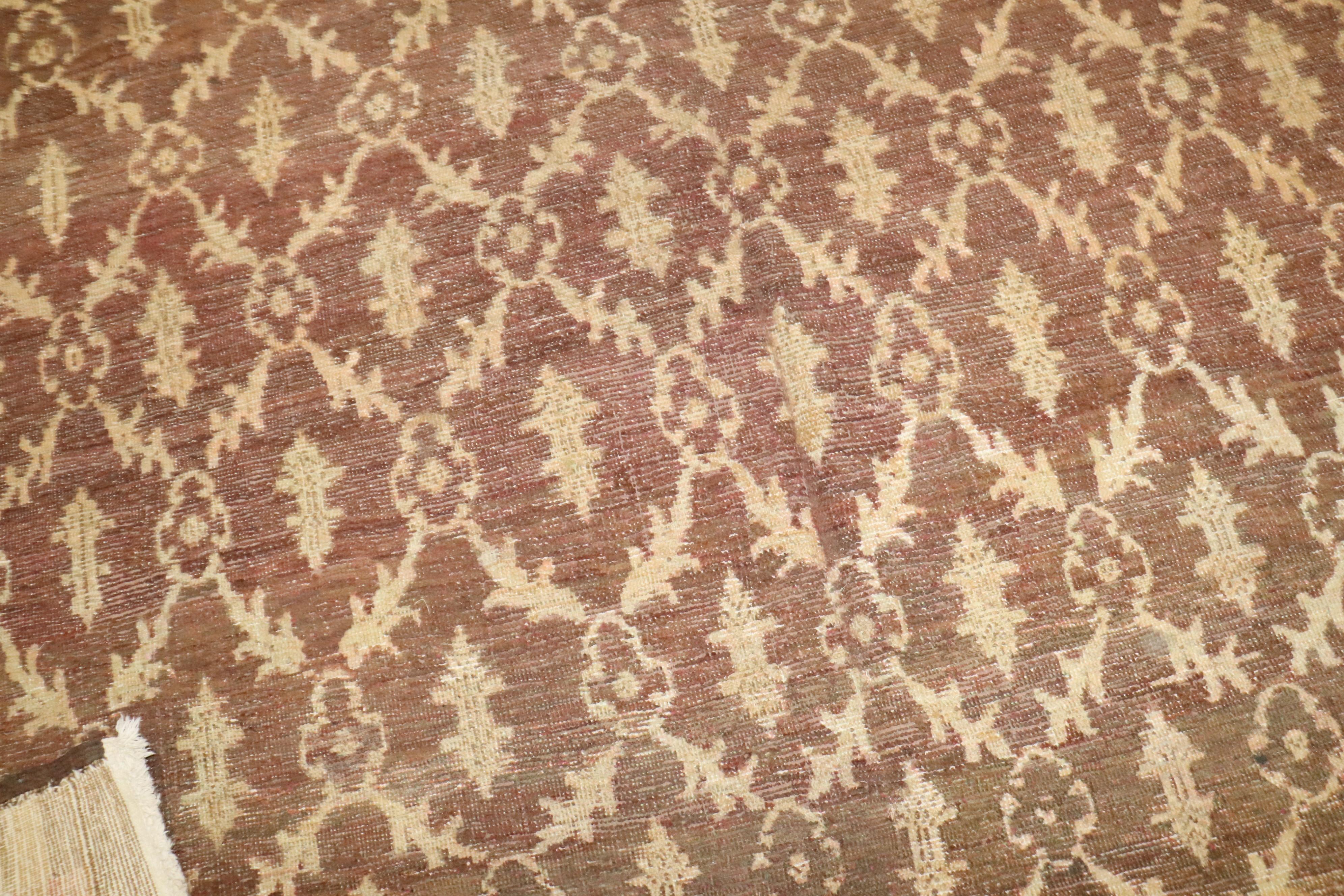 Zabihi Collection Vintage Turkish Konya Square Room Size Rug In Good Condition For Sale In New York, NY