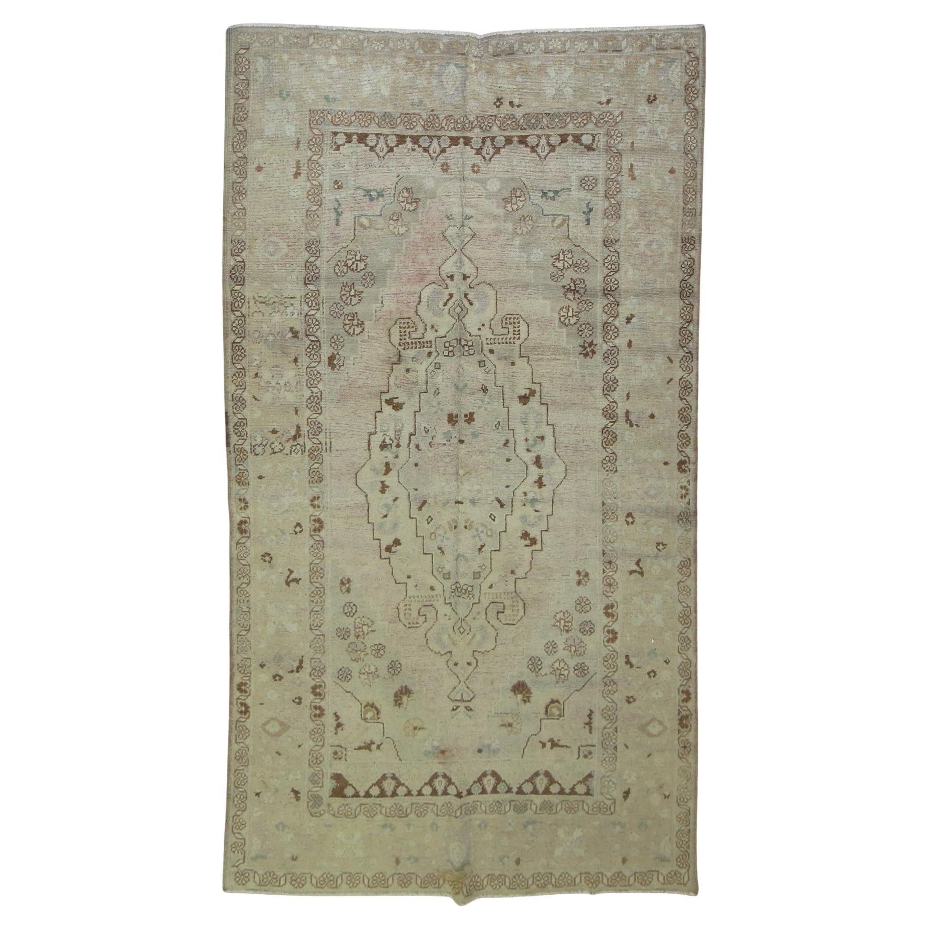 Zabihi Collection Vintage Turkish Oushak Rug For Sale