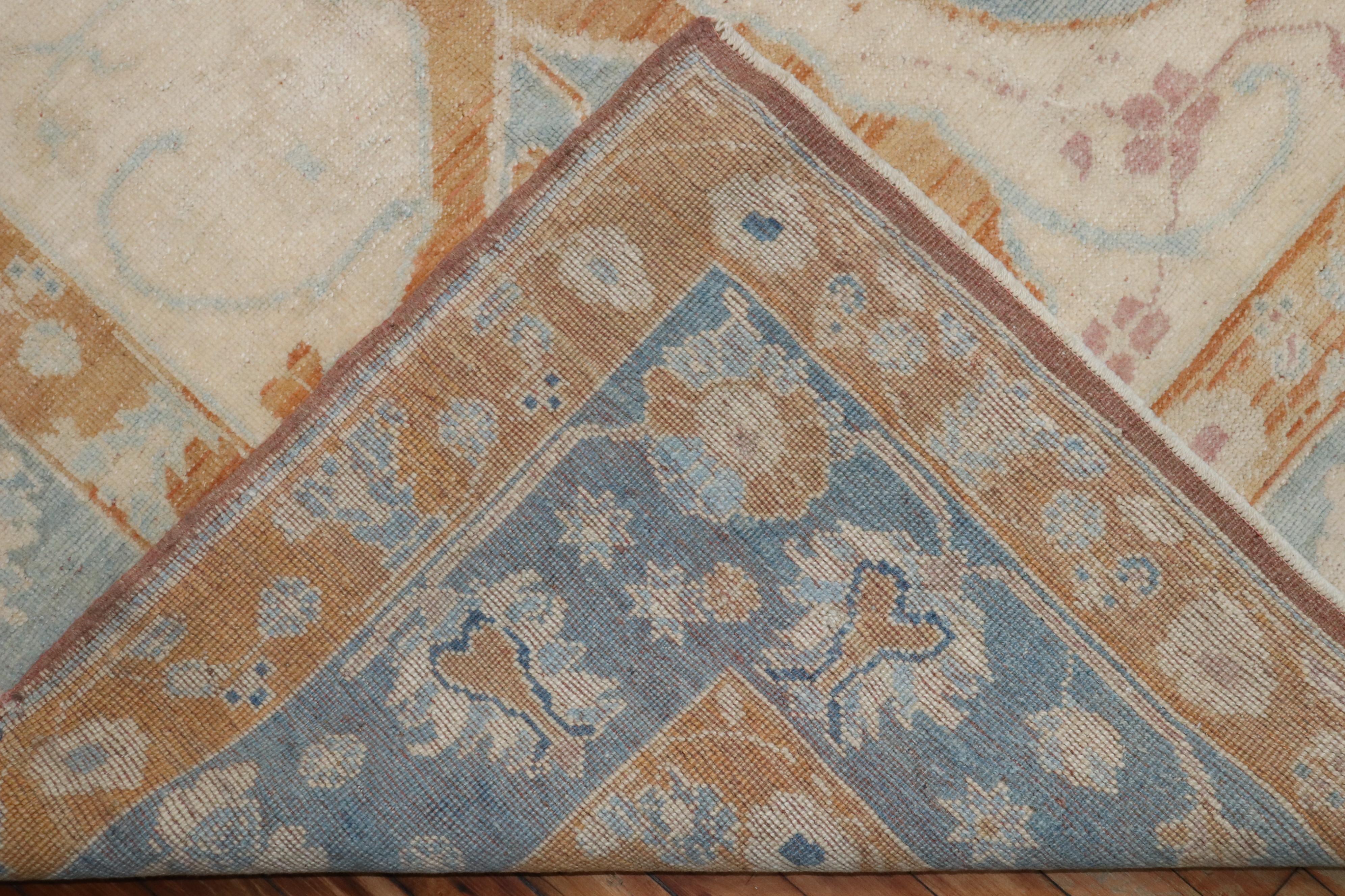 Hand-Knotted Zabihi Collection Vintage Turkish Room Size Rug For Sale