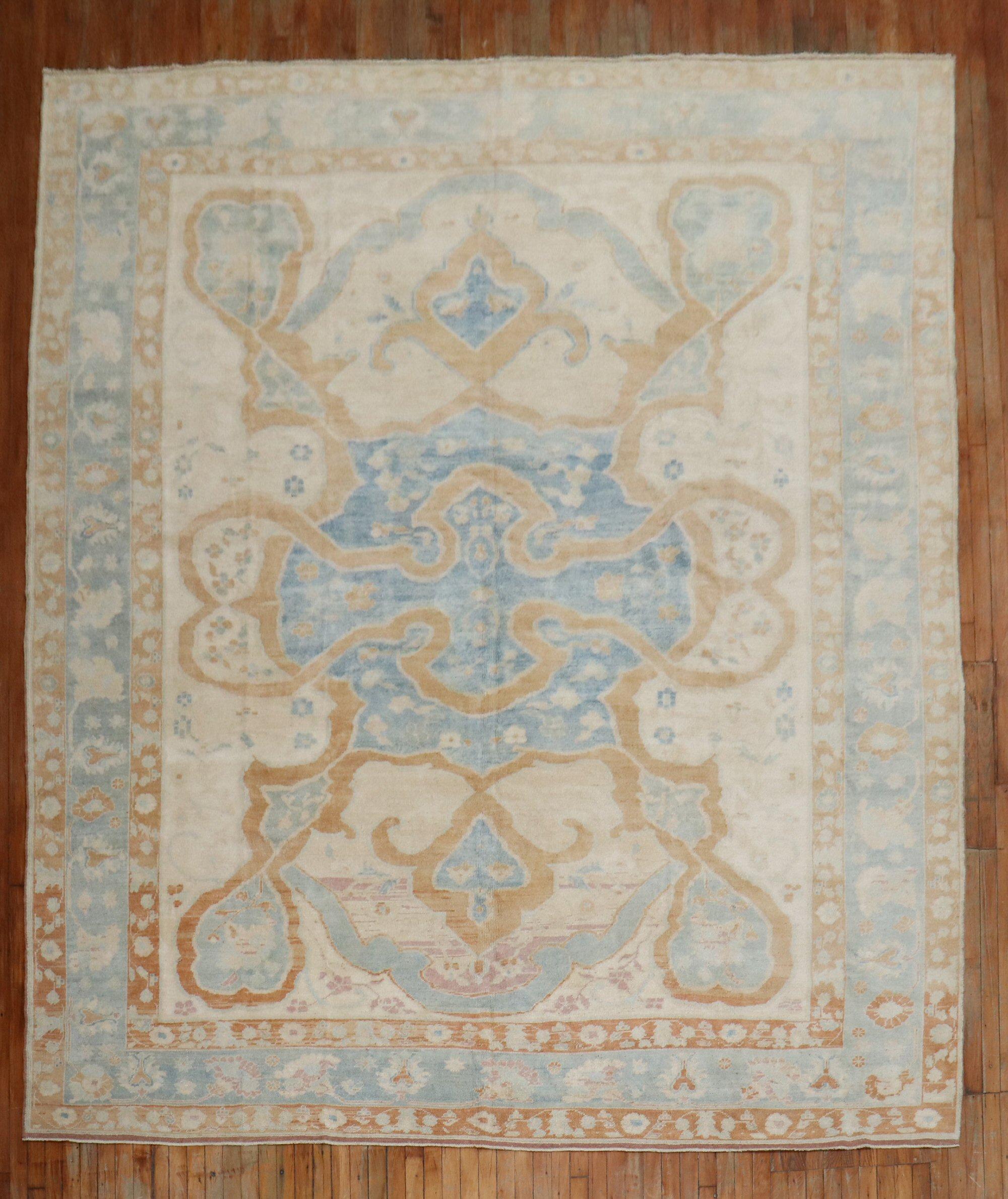 Wool Zabihi Collection Vintage Turkish Room Size Rug For Sale