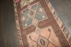 Zabihi Collection Vintage Turkish Runner in Brown and Pink, 3'5'' x 11'7''
