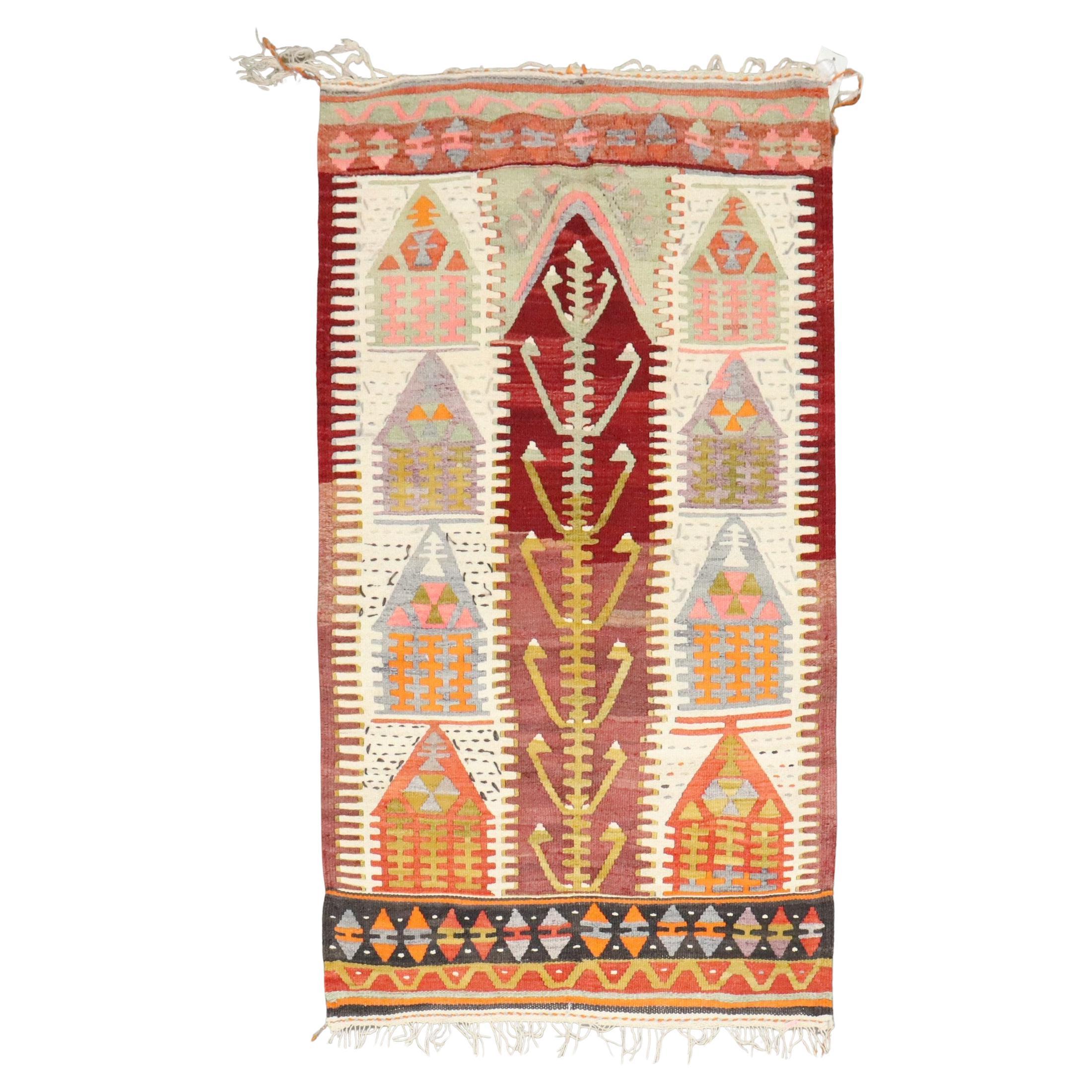Zabihi Collection Vintage Turkish Small Kilim