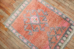 Zabihi Collection Vintage Turkish Small Orange Plush Rug