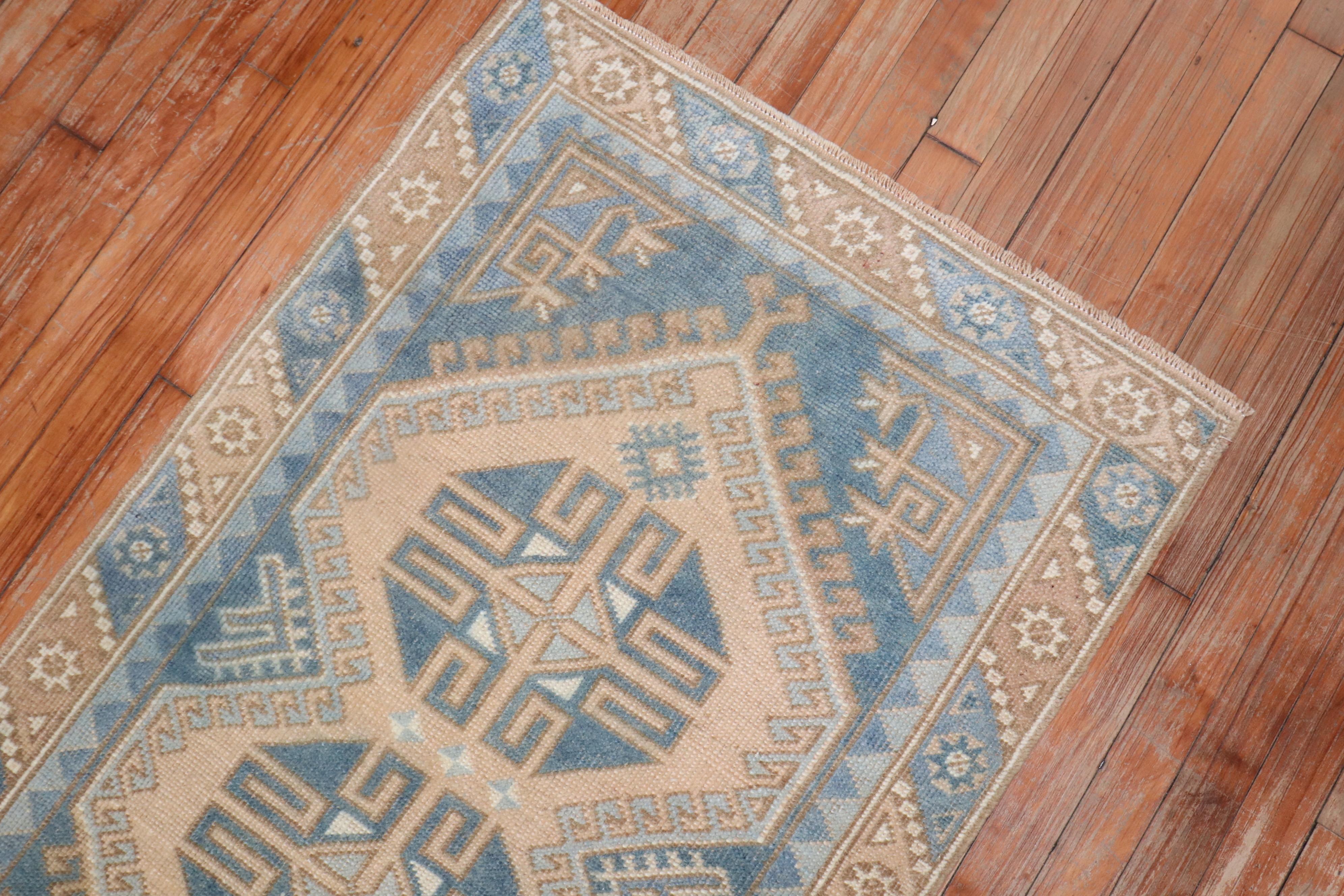 Zabihi Collection Vintage Turkish Small Rug In Good Condition For Sale In New York, NY