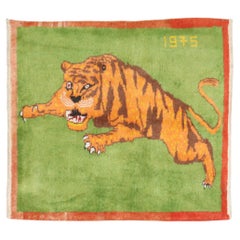 Zabihi Collection Vintage Turkish Tiger Pictorial Rug