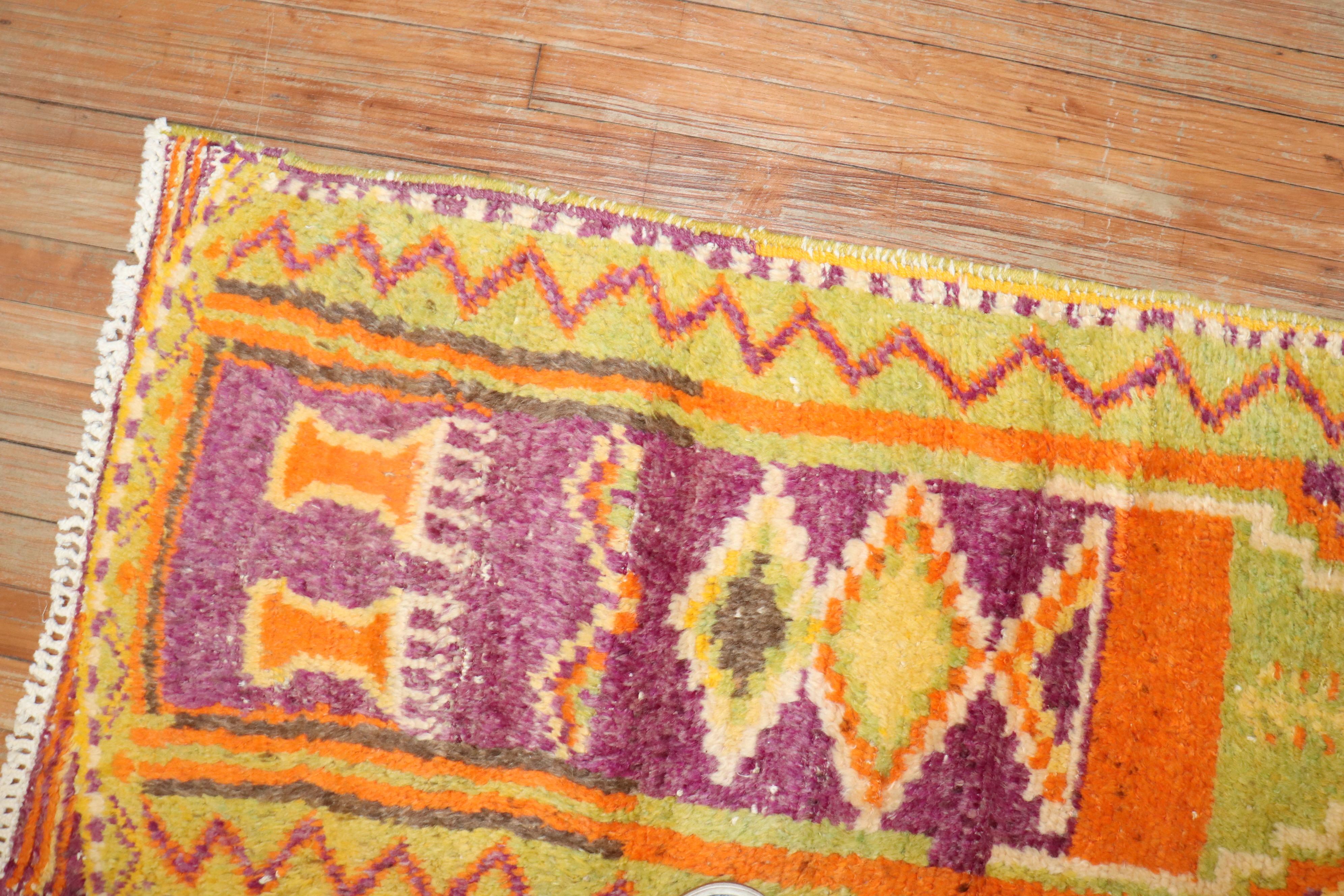 Noué à la main Tapis turc Tulu vintage de la collection Zabihi en vente