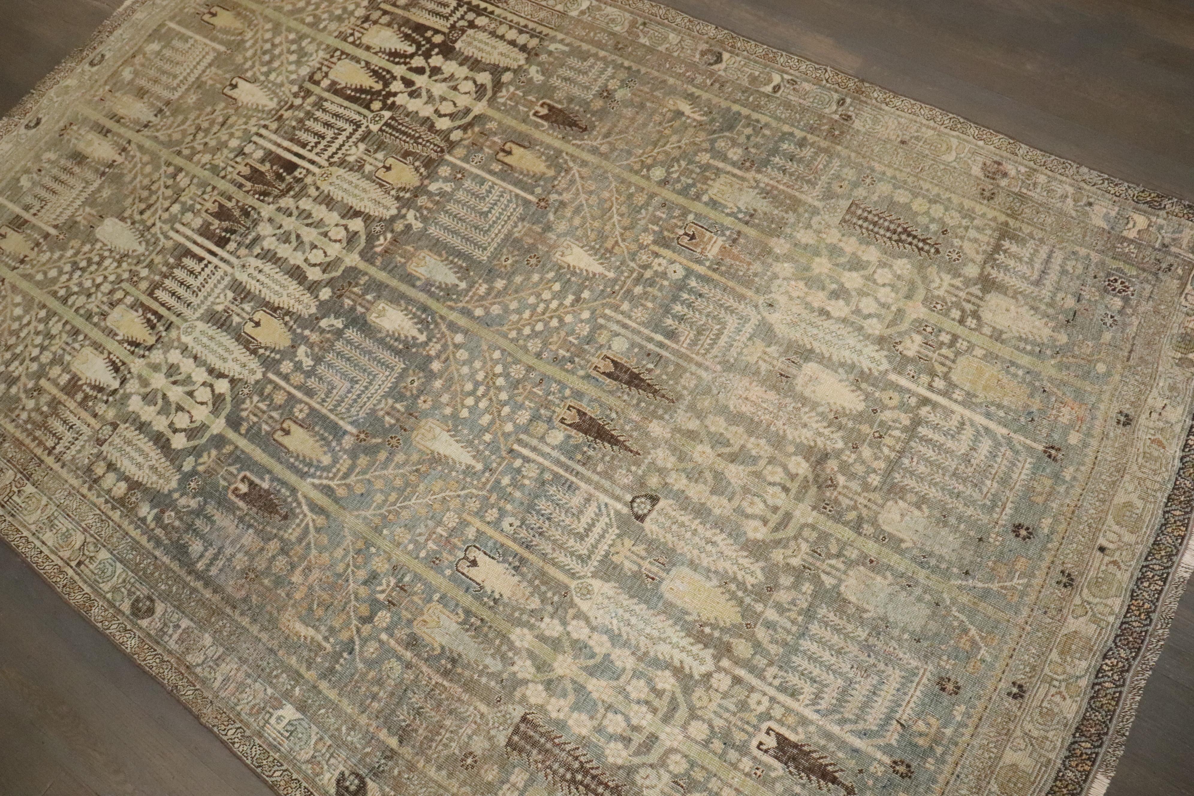 Zabihi Collection Weeping Willow Tree Antiker Bidjar Akzentteppich im Zustand „Gut“ im Angebot in New York, NY