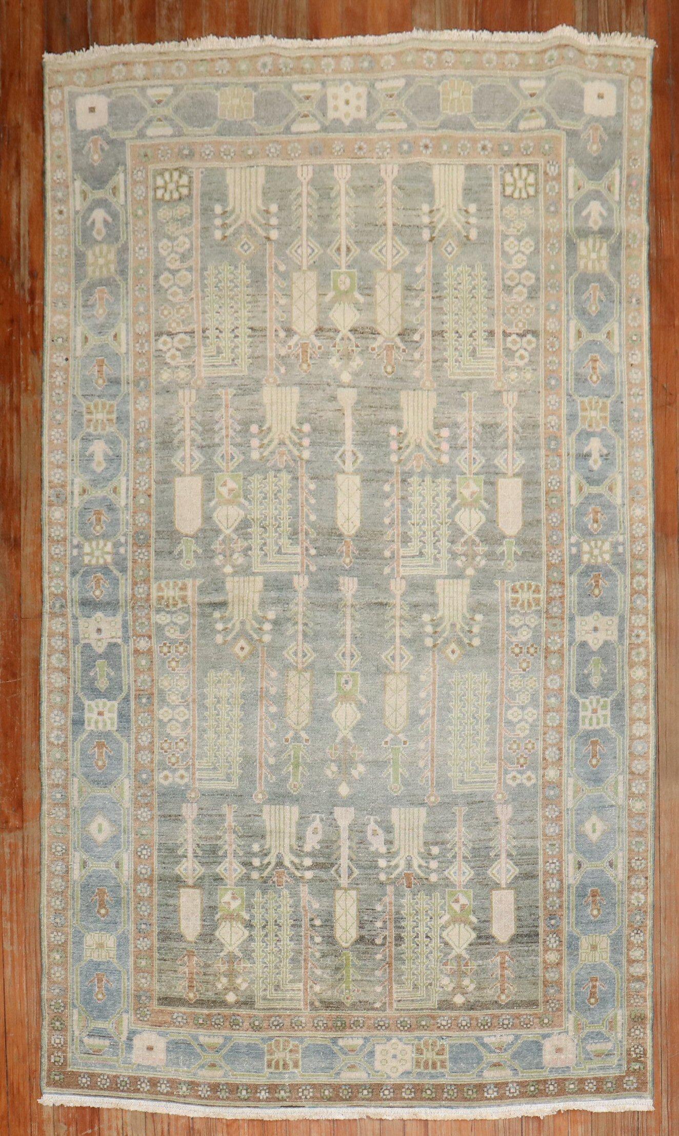20th Century Zabihi Collection Weeping Willow Tree Antique Persian Malayer Rug For Sale