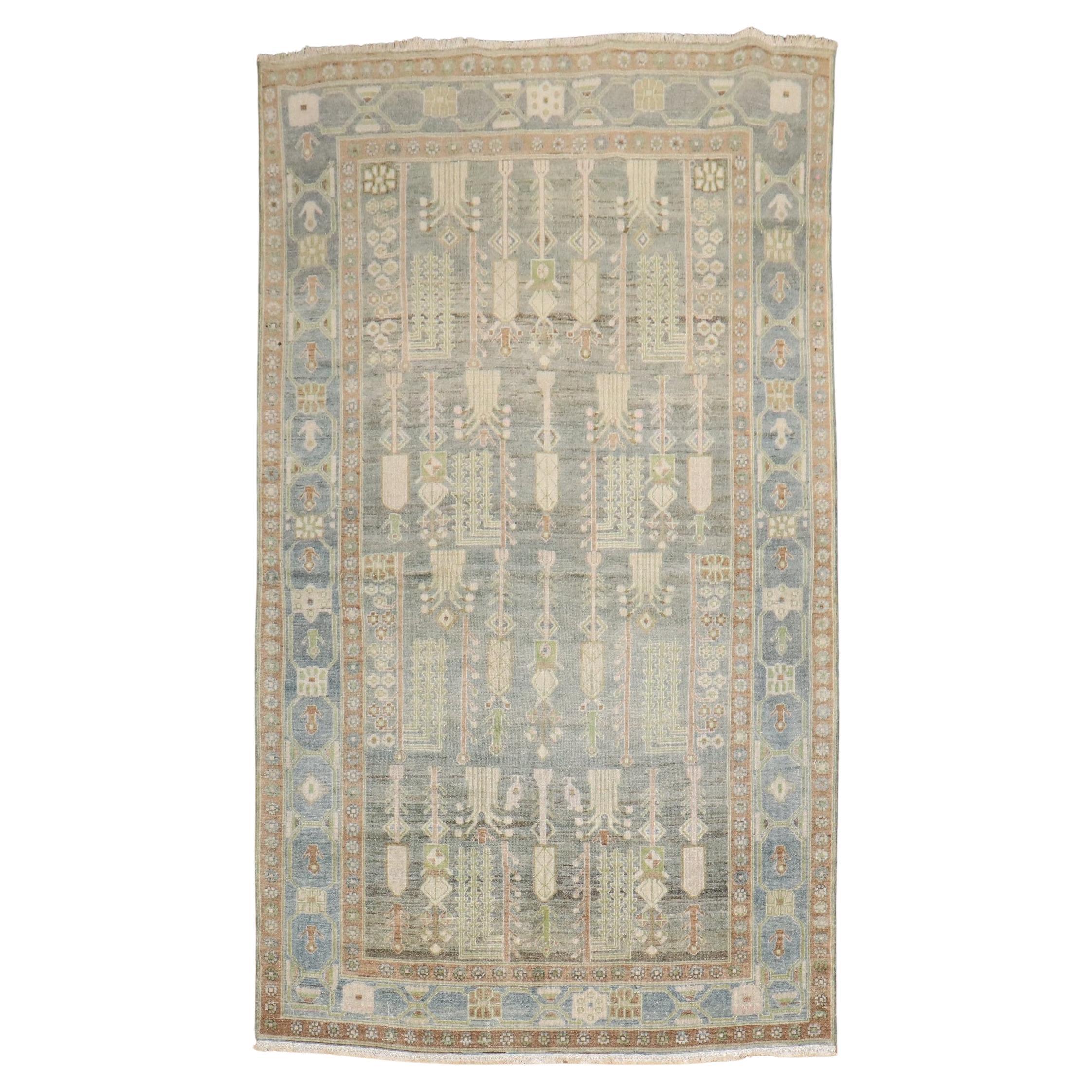 Zabihi Collection Weeping Willow Tree Antique Persian Malayer Rug For Sale