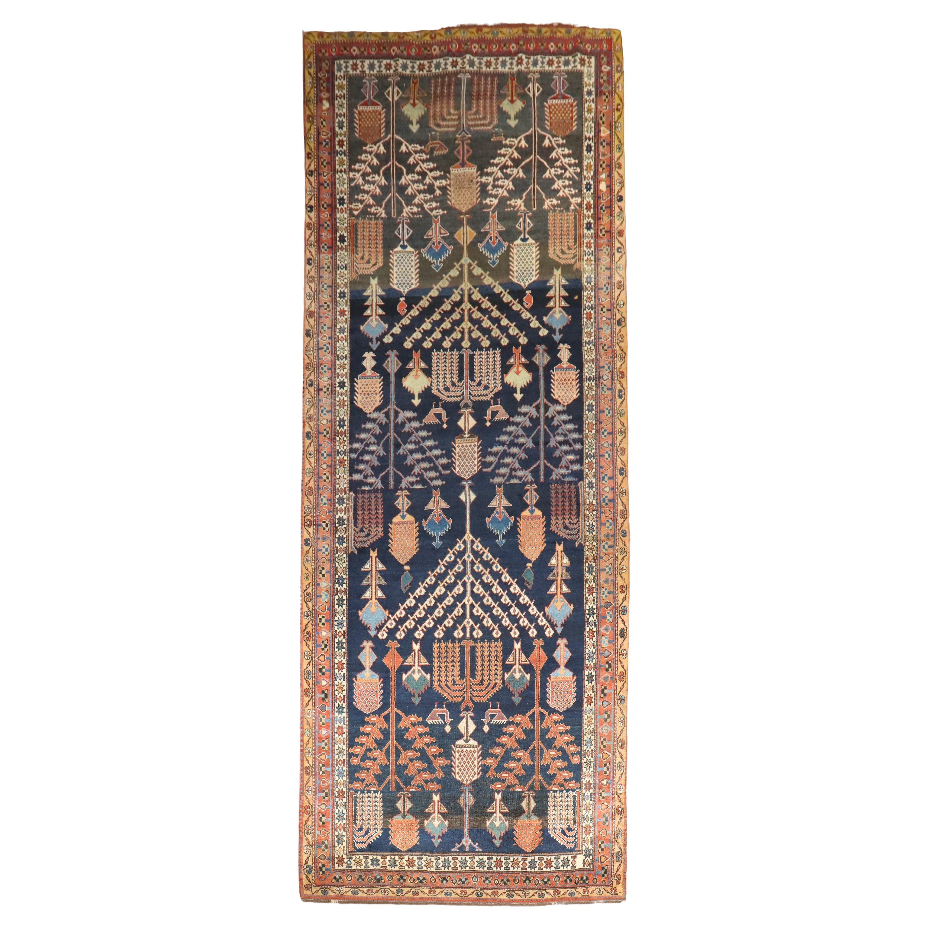 Zabihi Collection Weeping Willow Tree Tribal Persian Gallery Rug