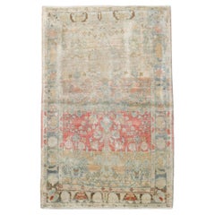 Zabihi Collection Whimsical Antique Persian Sarouk Small Rug