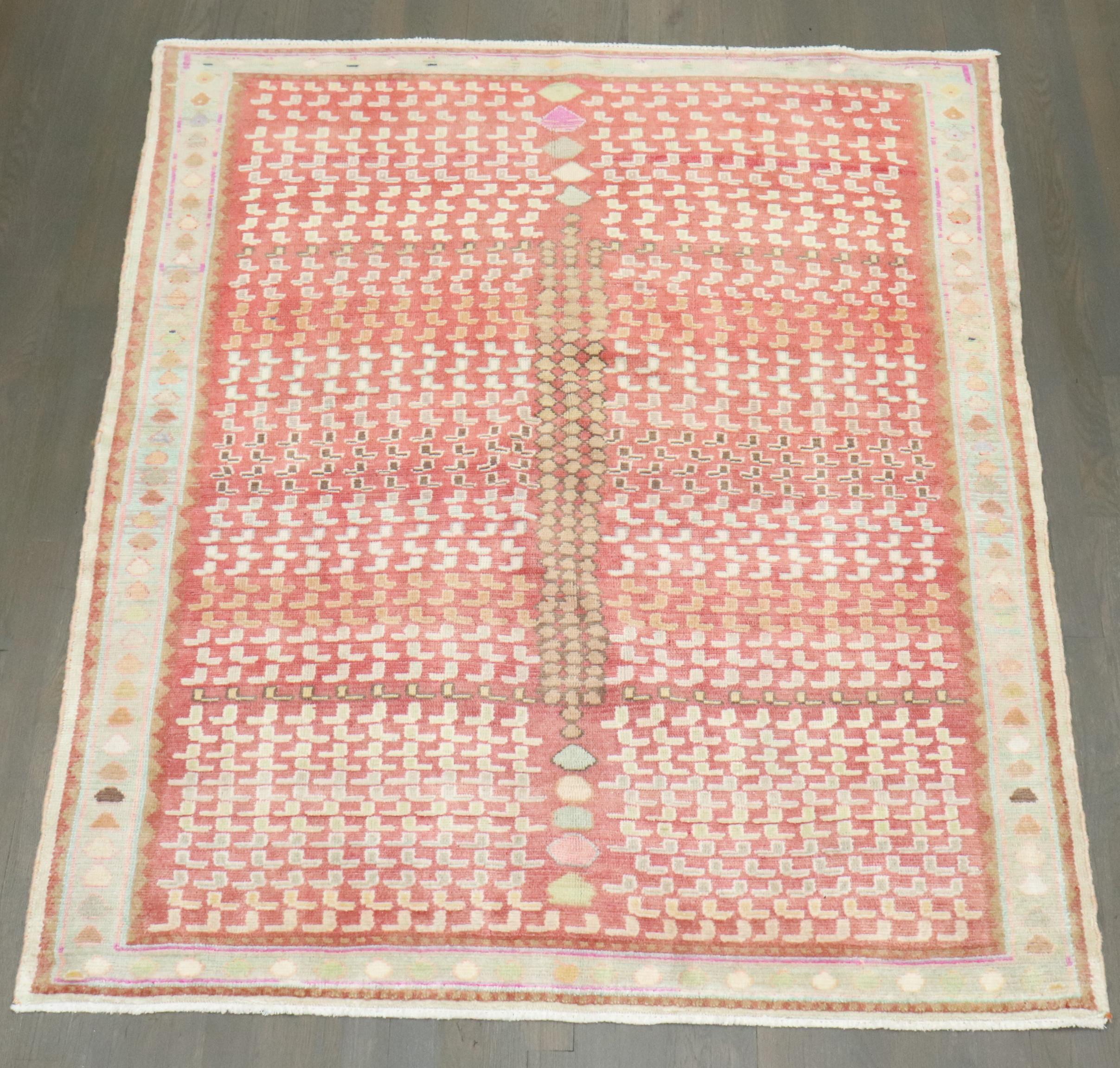 Tribal Zabihi Collection Whimsical Vintage Persian Rug For Sale