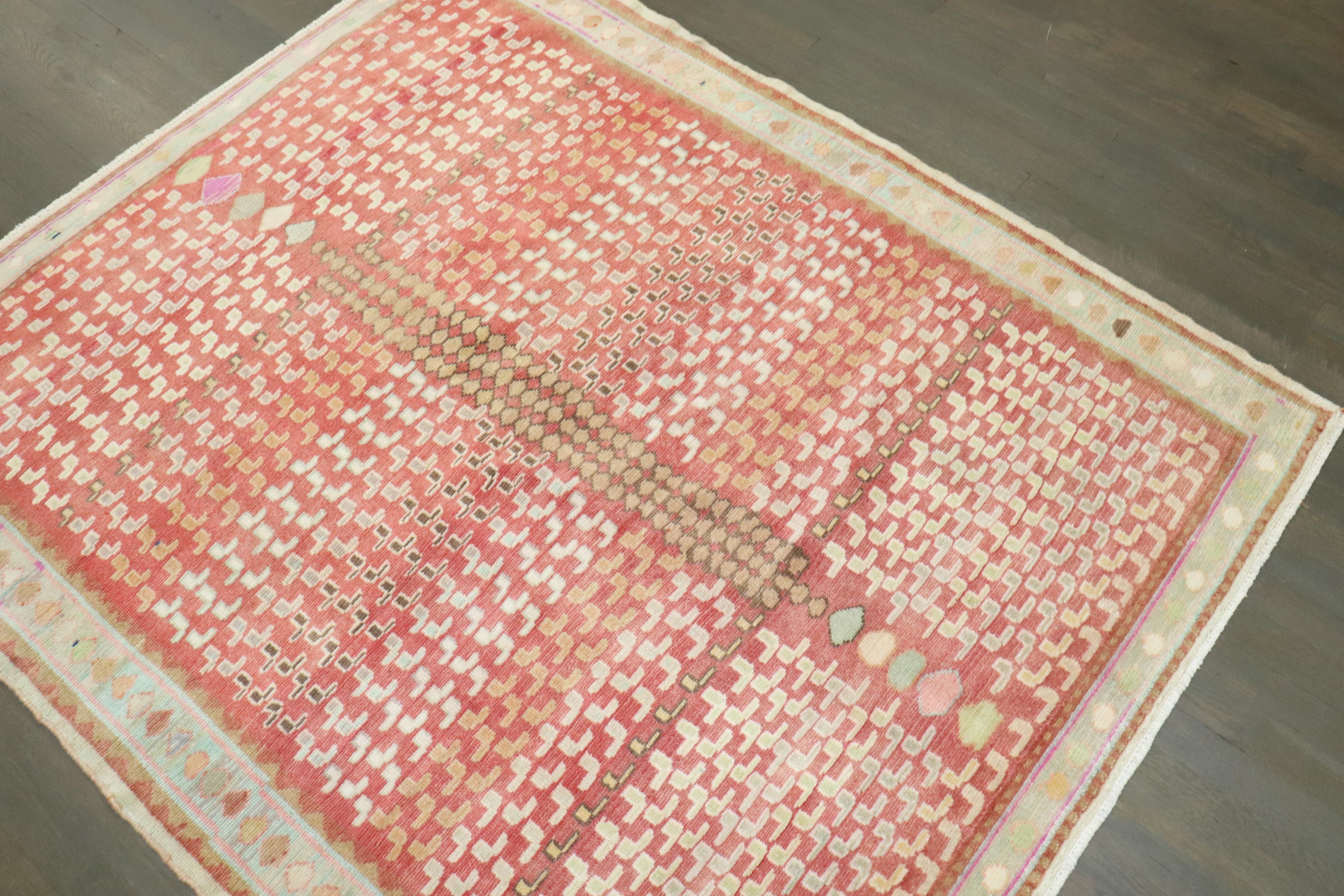 Zabihi Collection Whimsical Vintage Persian Rug In Good Condition For Sale In New York, NY