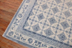 Zabihi Collection White Blue Color Vintage Chinese Rug