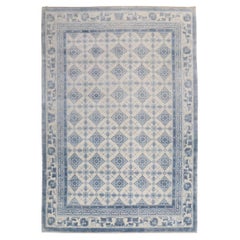 Zabihi Kollektion Weiß Blauer Vintage Chinesischer Teppich