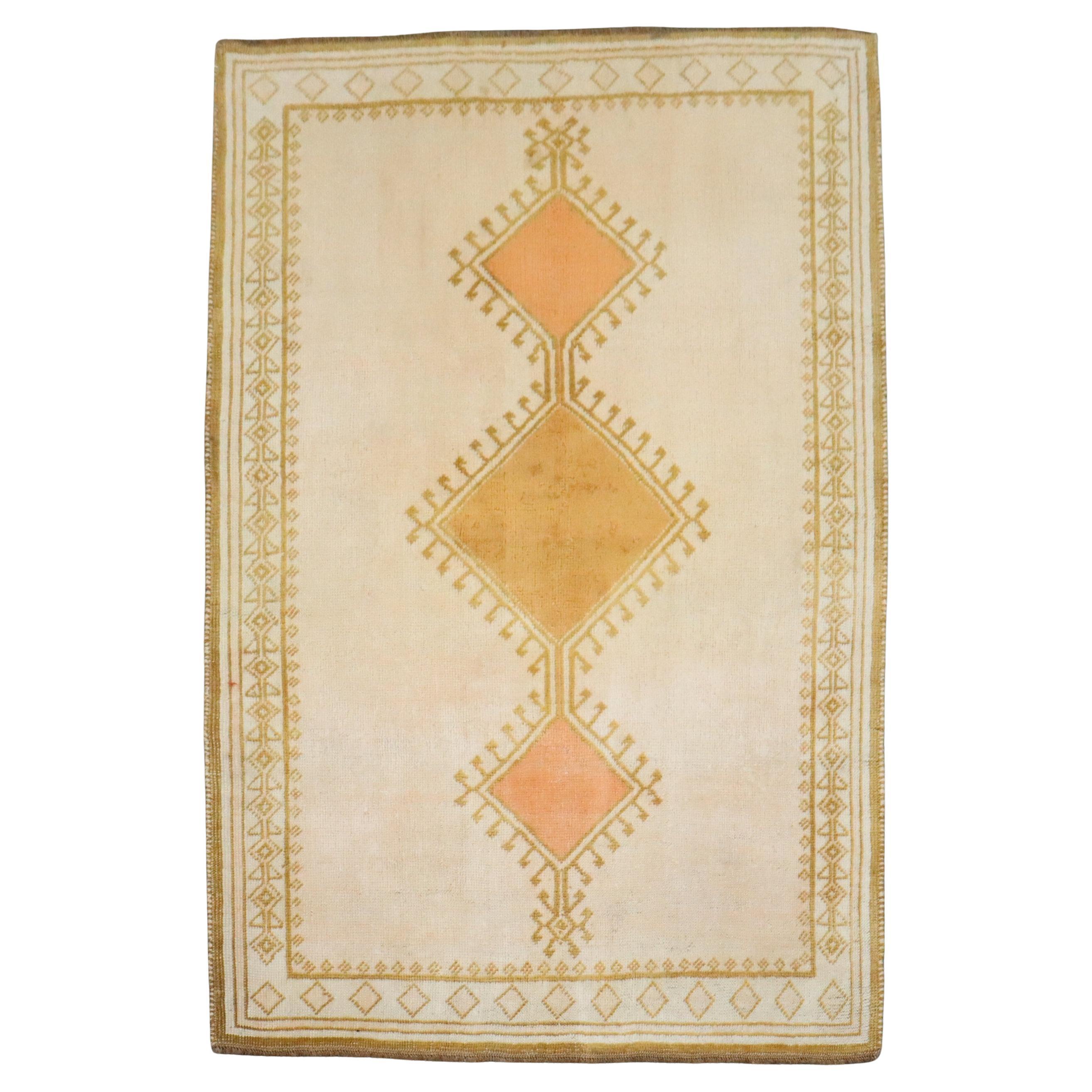 Zabihi Collection White Persian Vintage Gabbeh Rug For Sale