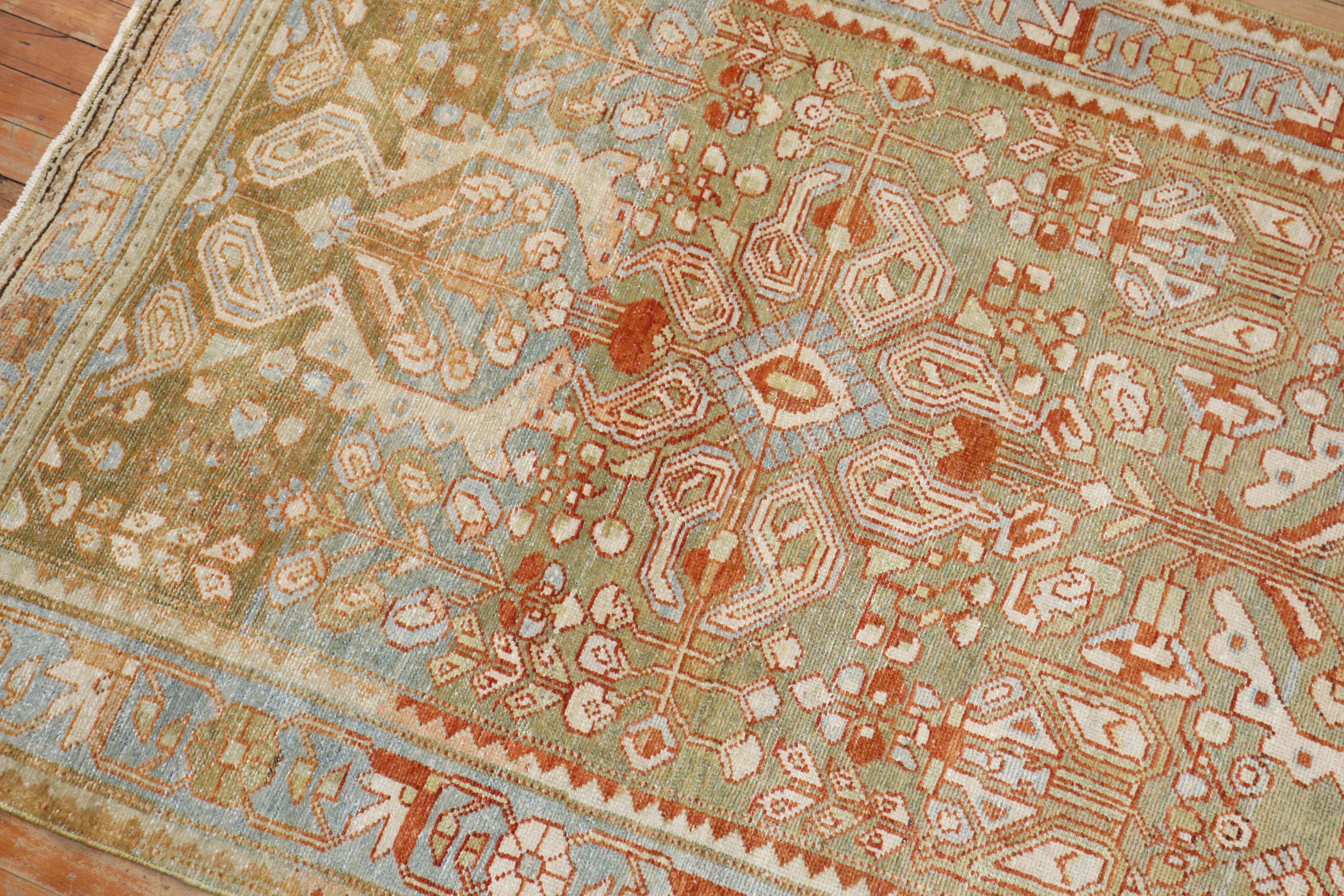 The Collective Wide Antique Persian Green Persian Runner (Chemin de table persan large et ancien) en vente 2