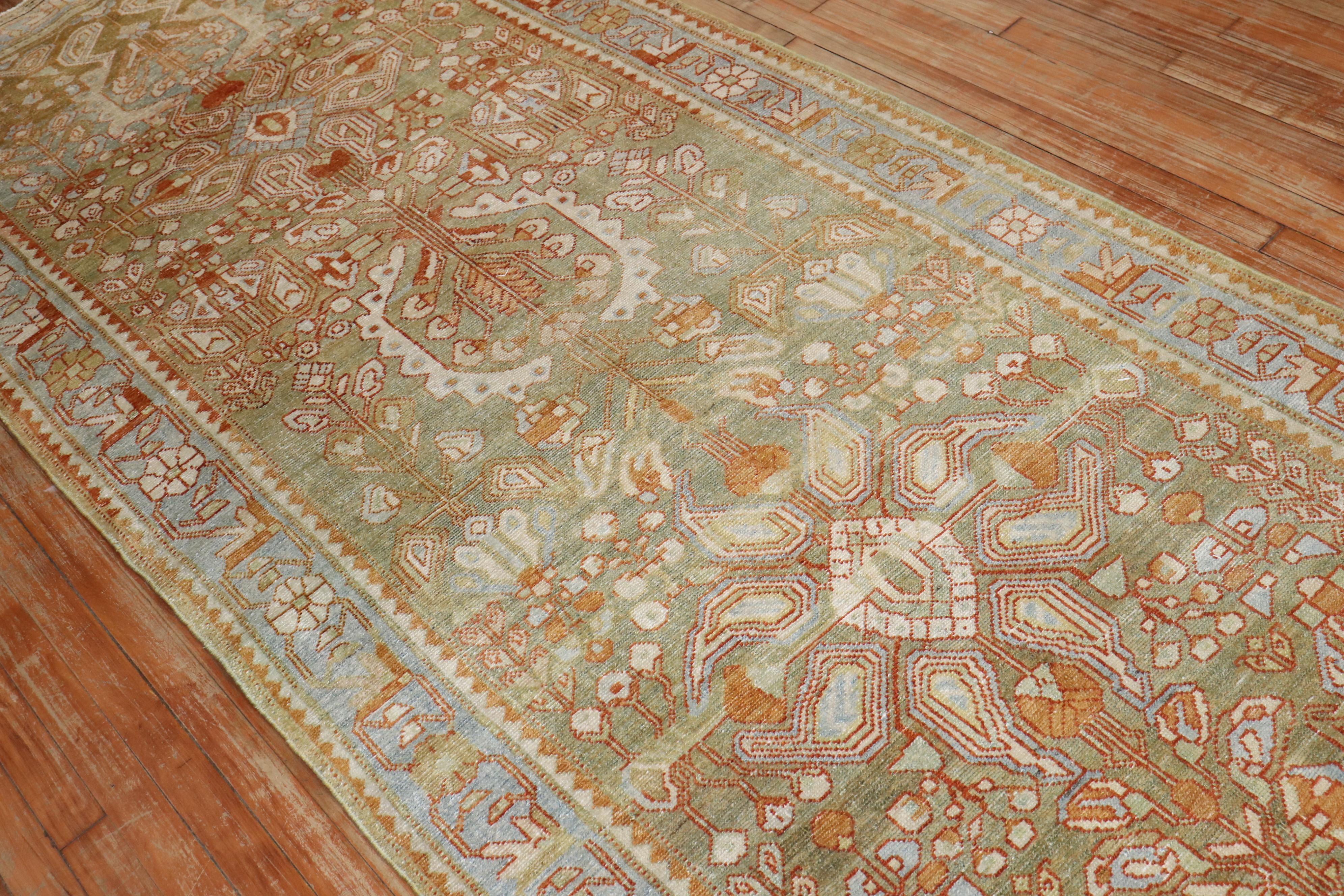 The Collective Wide Antique Persian Green Persian Runner (Chemin de table persan large et ancien) en vente 3