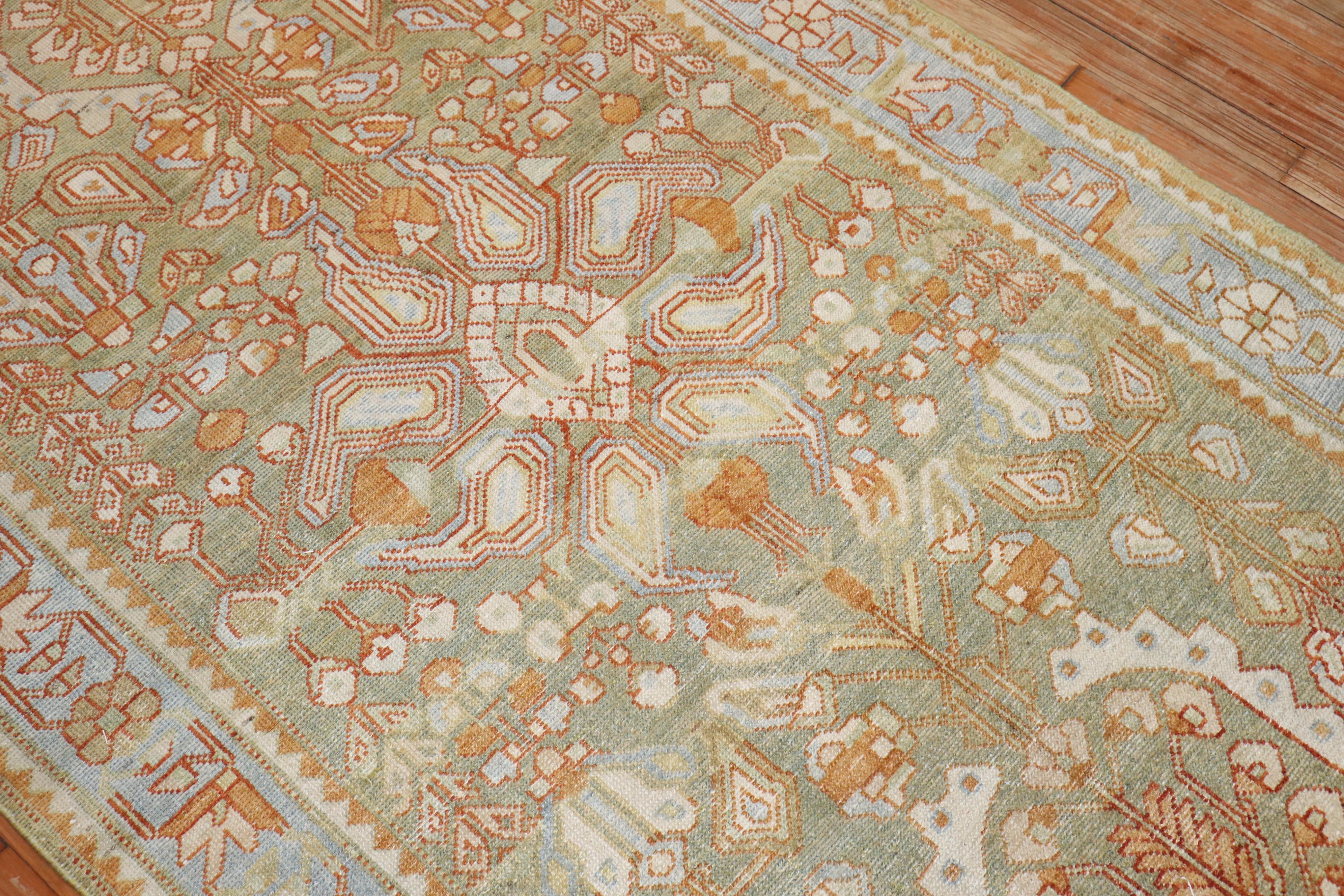 Perse The Collective Wide Antique Persian Green Persian Runner (Chemin de table persan large et ancien) en vente
