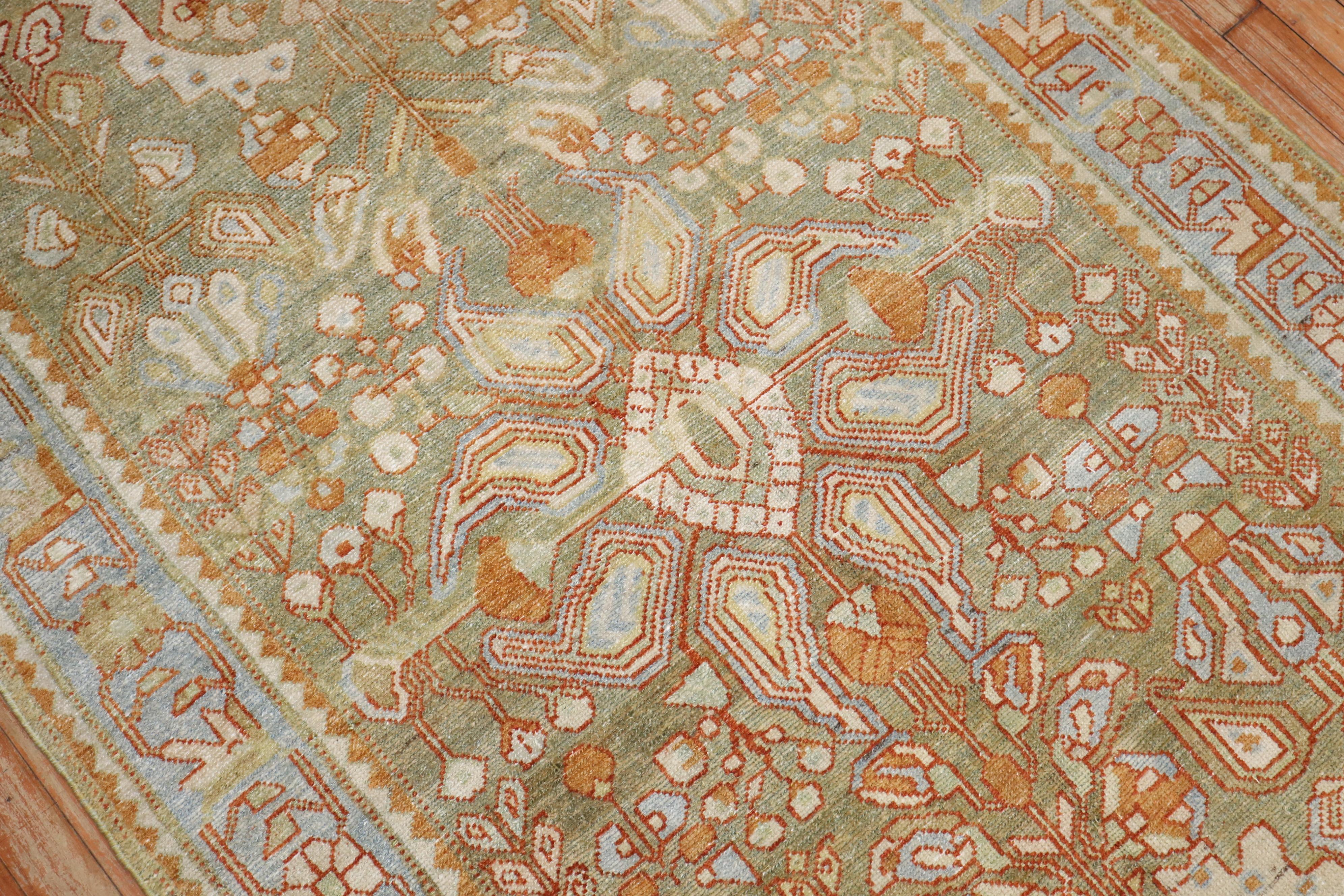 The Collective Wide Antique Persian Green Persian Runner (Chemin de table persan large et ancien) en vente 1