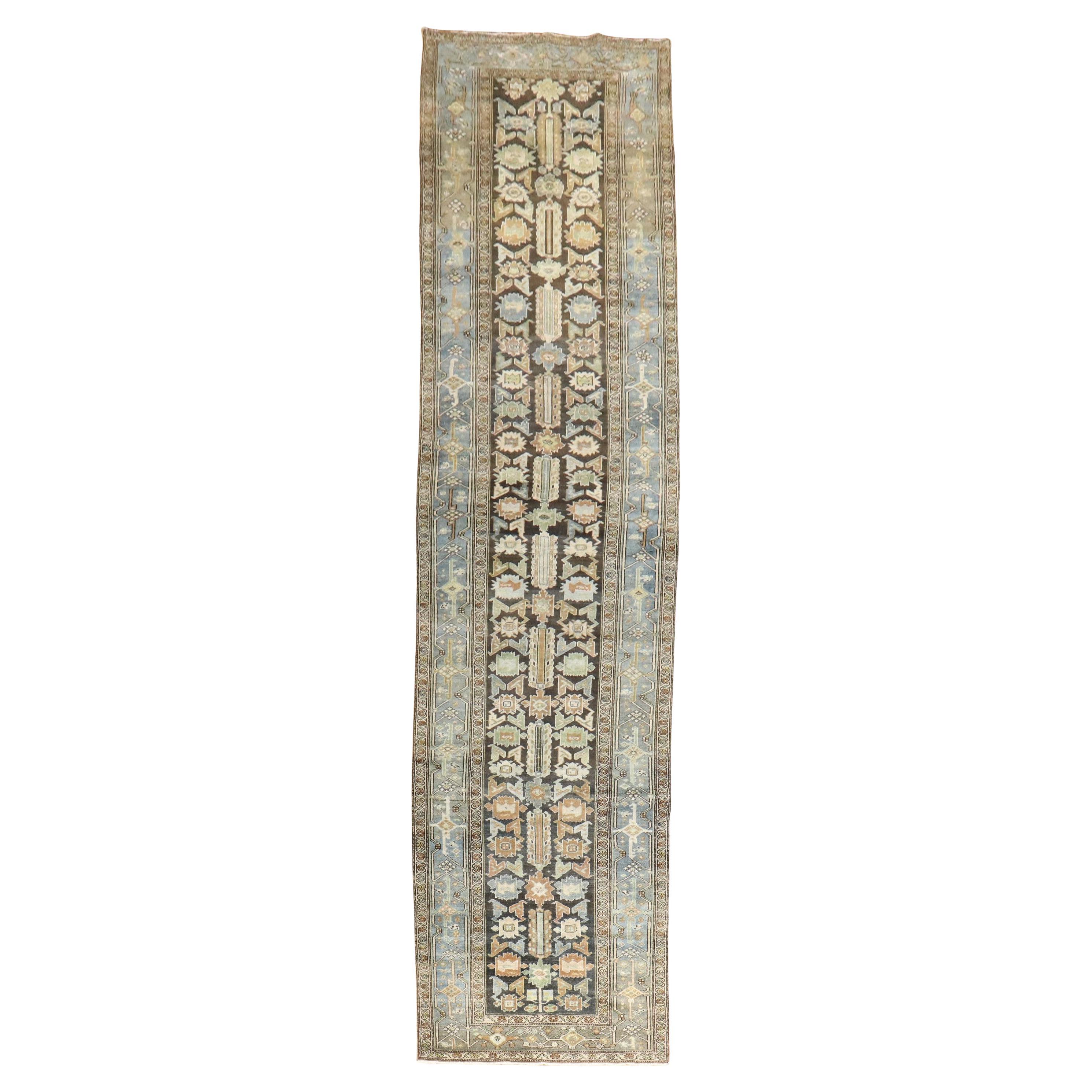 Zabihi Collection Wide Antique Persian Heriz Runner