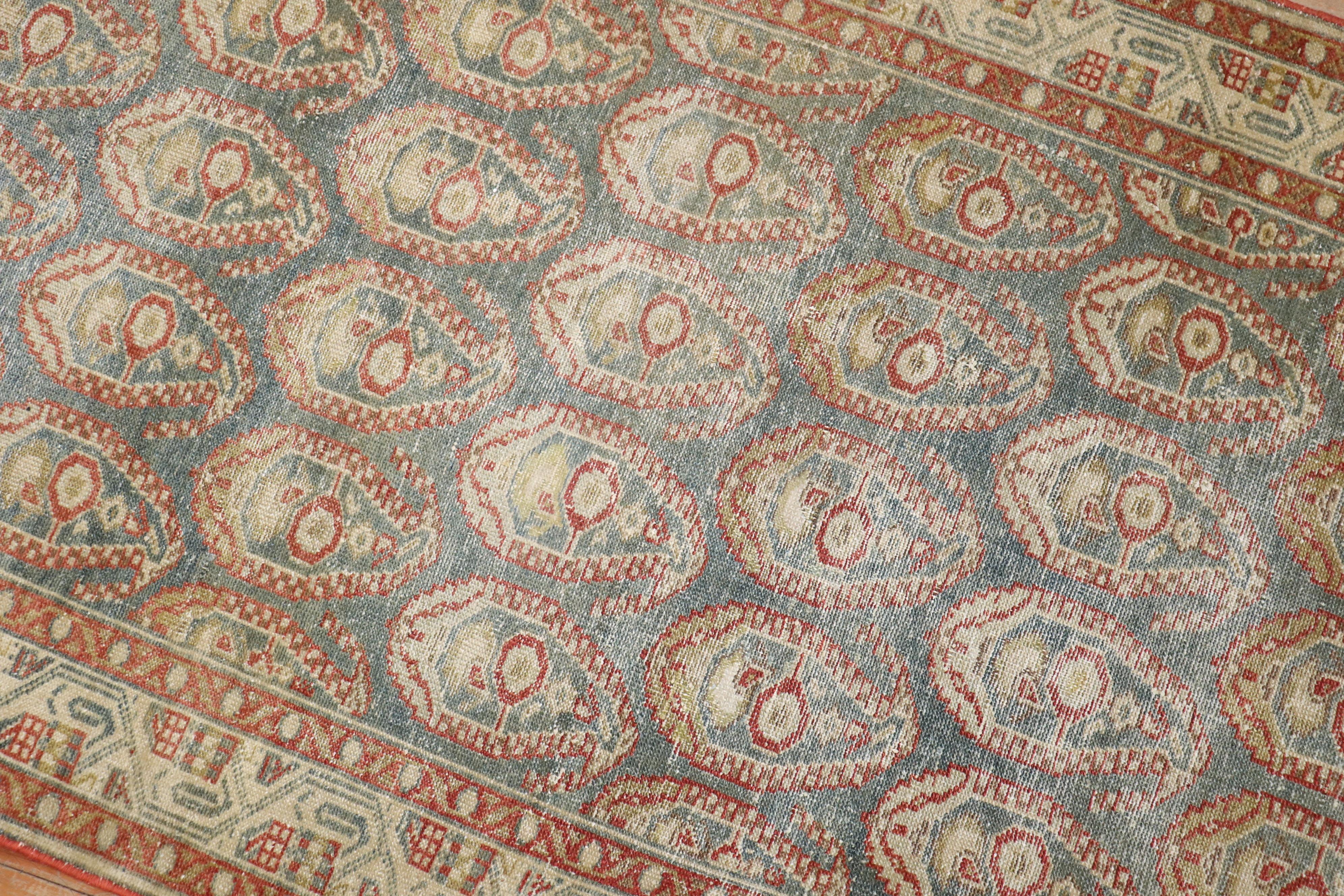 Alfombra persa Malayer de principios del siglo XX con diseño de cachemira en toda su superficie

3'5'' x 16'7''