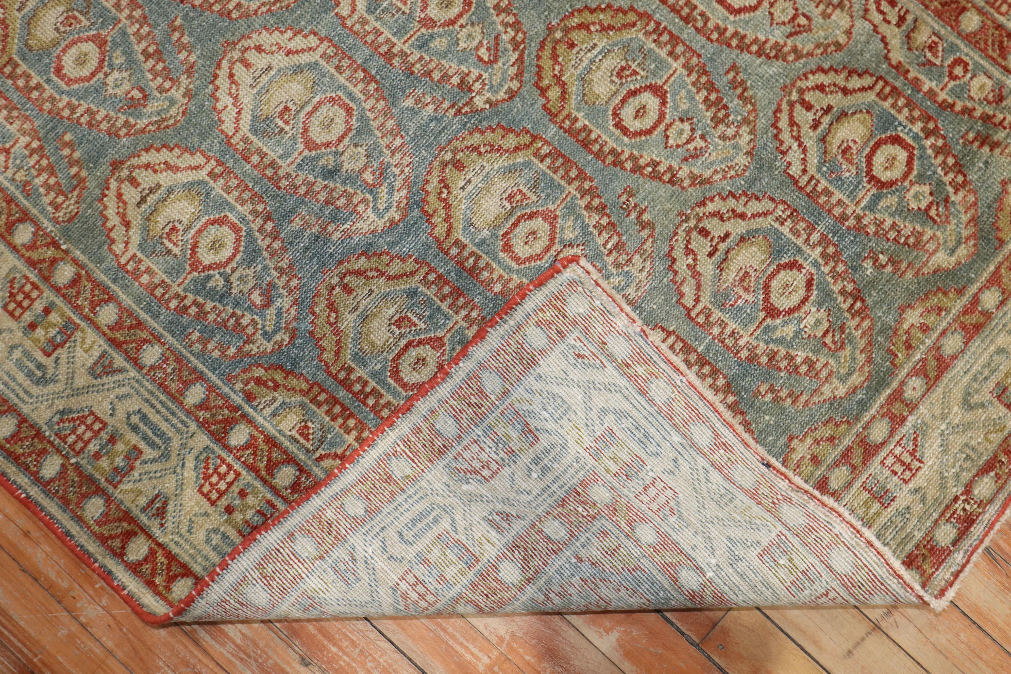 Zabihi Collection Ancho Largo Persa Malayer Paisley Traves de Mesa Tejido a mano en venta