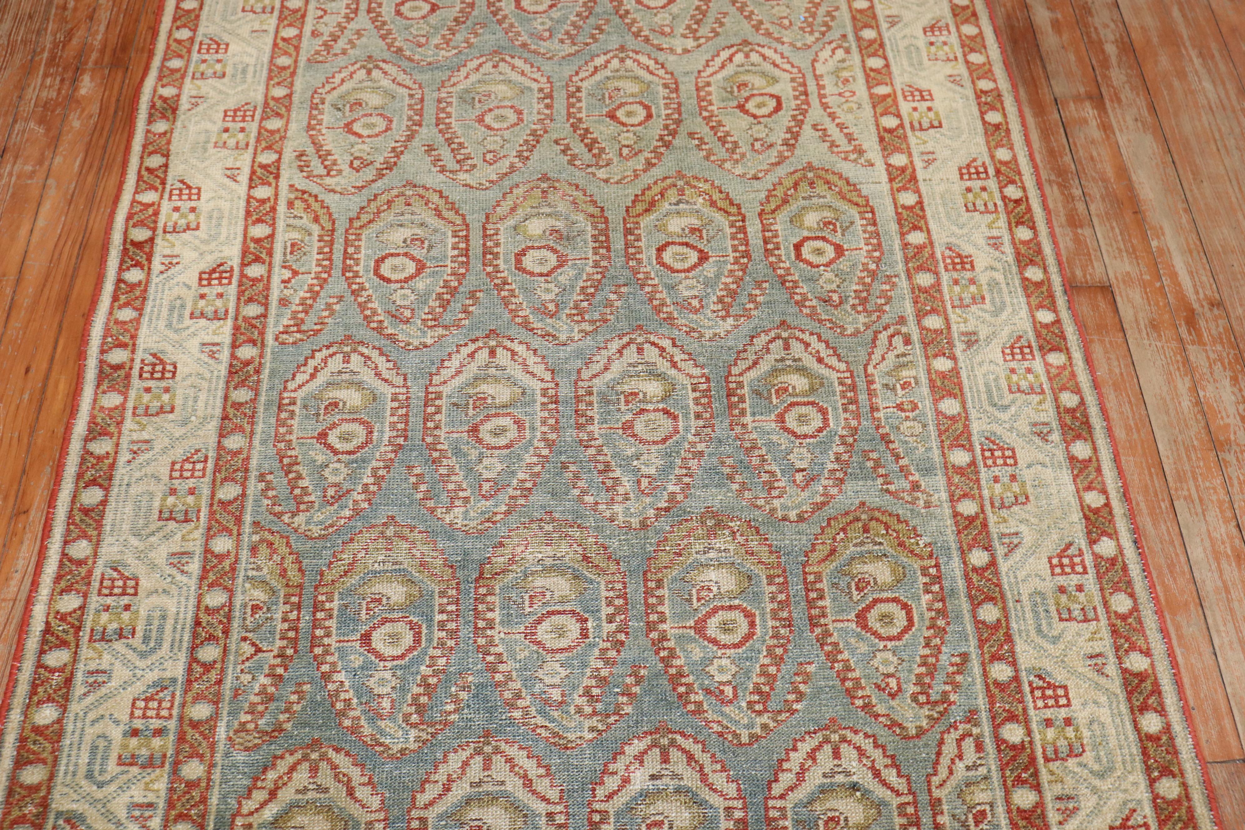Zabihi Collection Wide Long Persian Malayer Paisley Runner In Good Condition For Sale In New York, NY