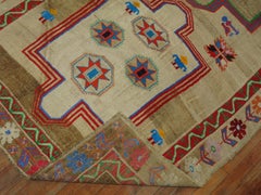 Zabihi Collection Wide Vintage Colorful Turkish Runner