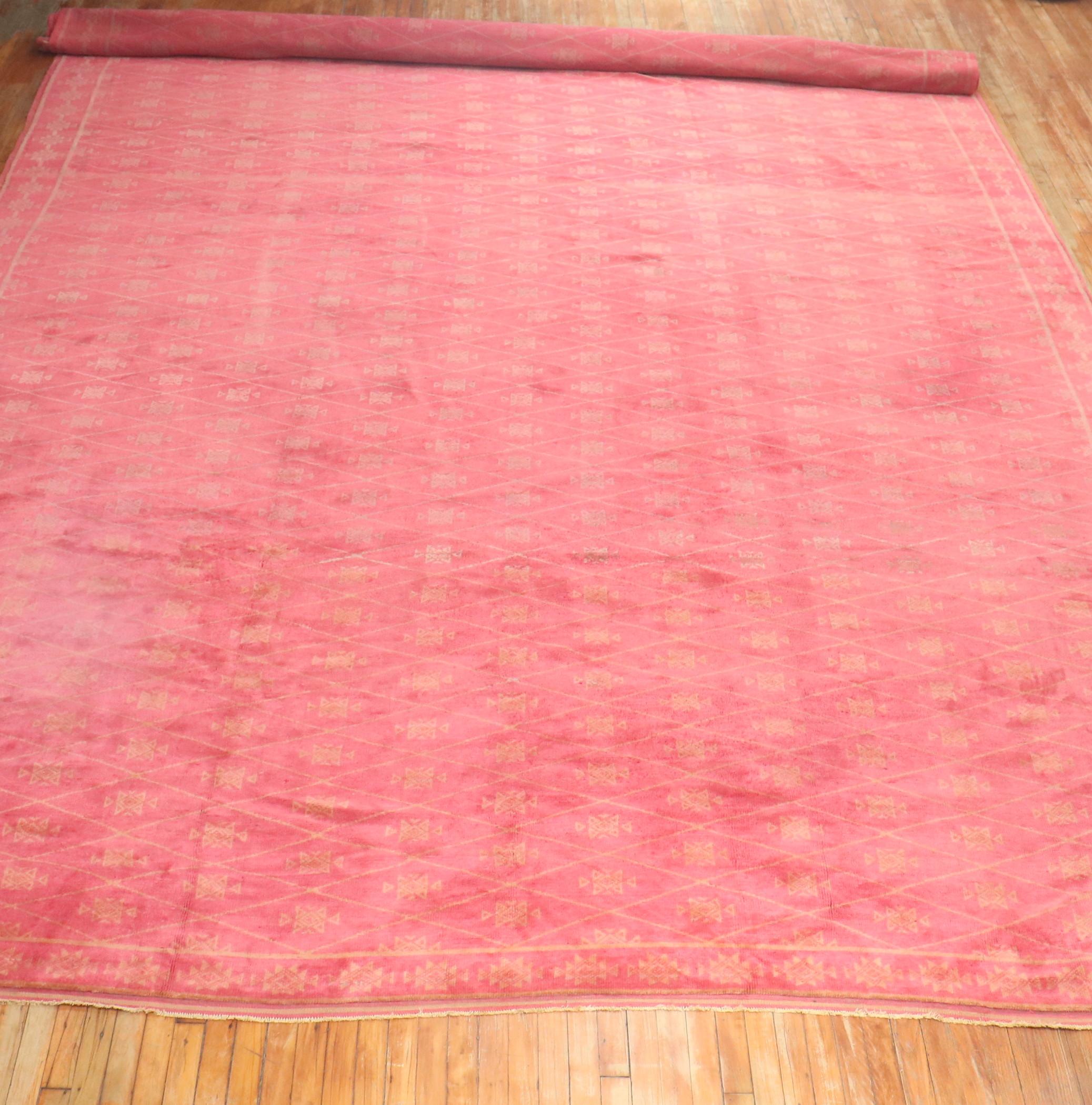 Tapis afghan surdimensionné rose sauvage collection Zabihi en vente 6