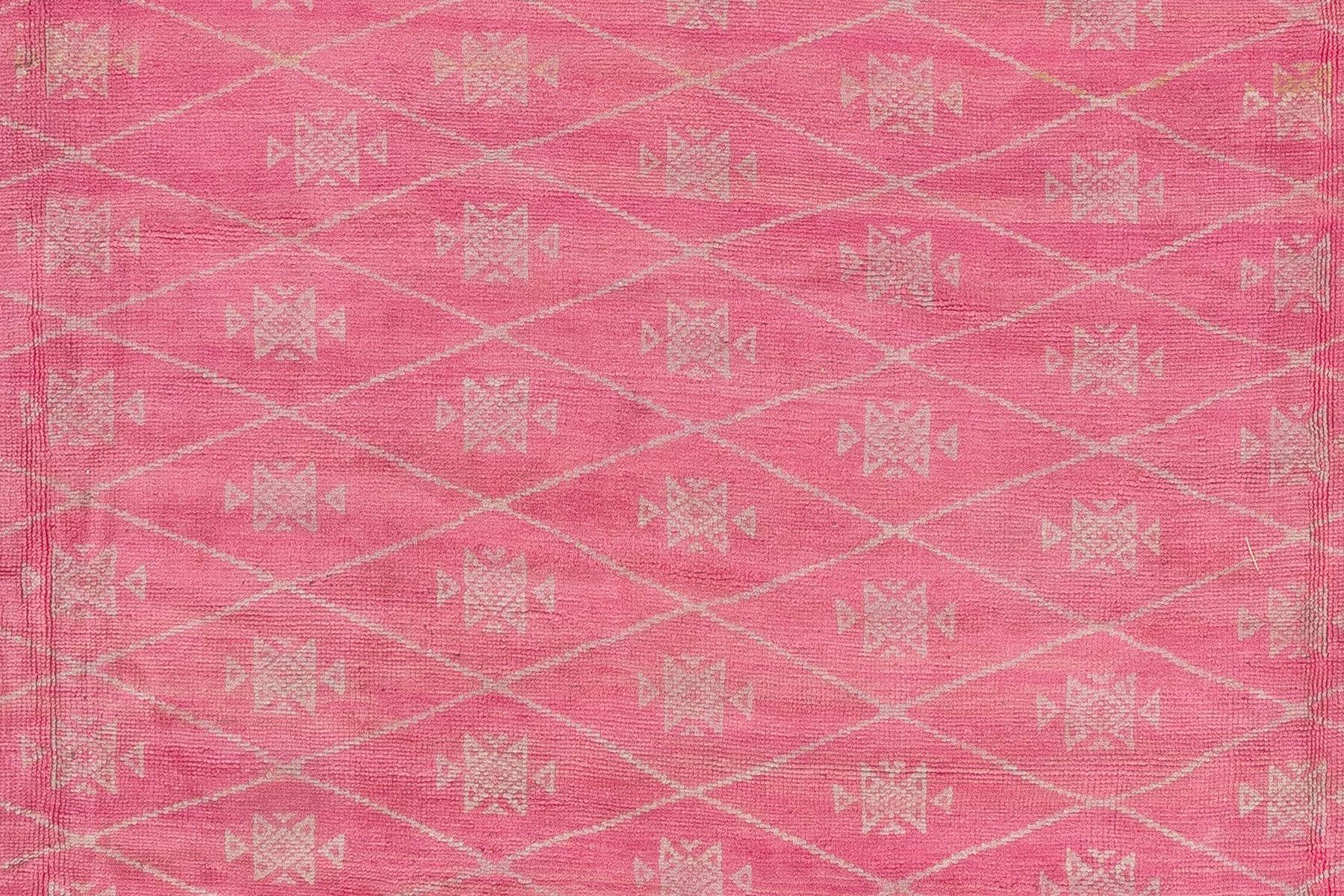 Bohème Tapis afghan surdimensionné rose sauvage collection Zabihi en vente