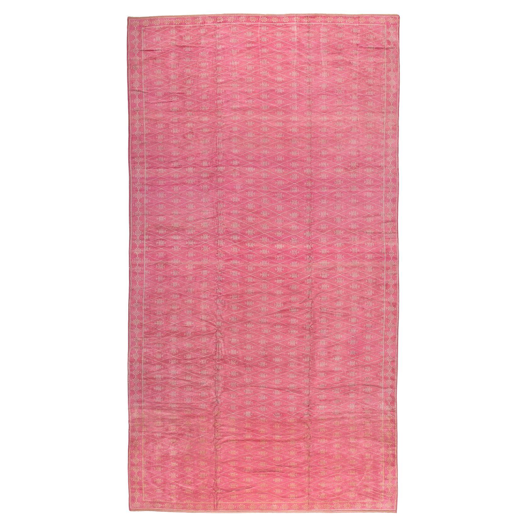 Zabihi Collection Wild Pink Vintage Afghan Oversize Rug