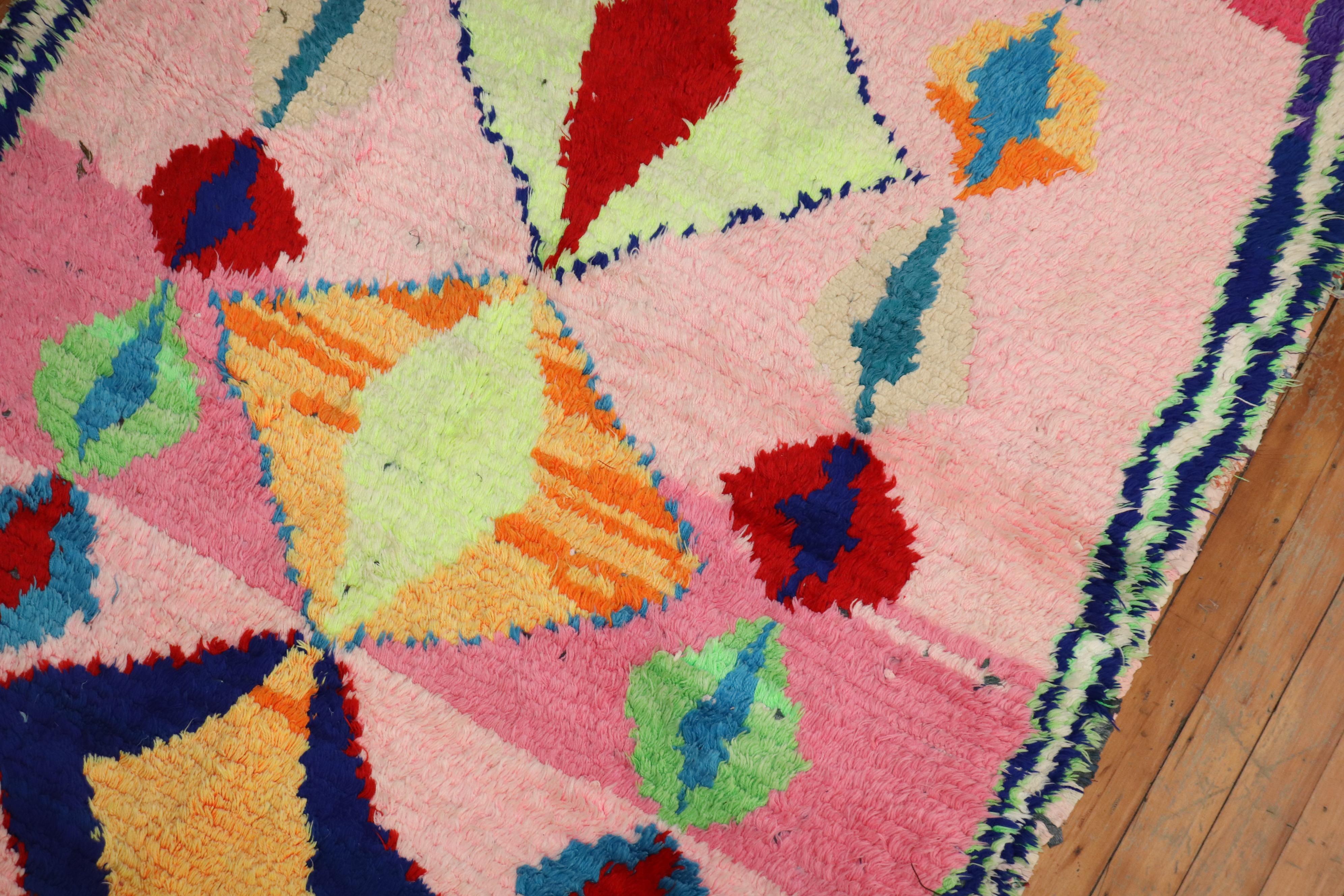 Zabihi Collection Wild Vintage Marokkanischer Abstrakter Teppich im Zustand „Gut“ im Angebot in New York, NY
