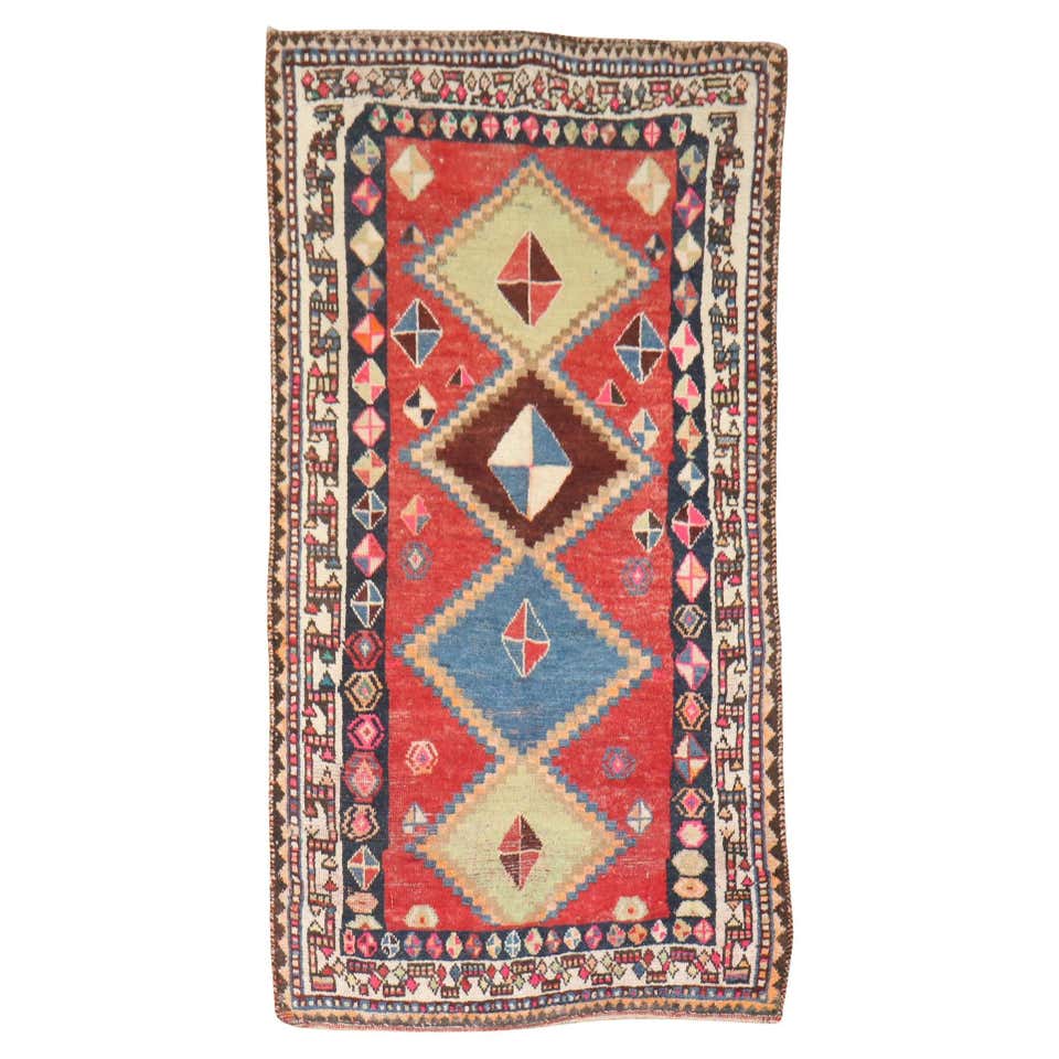 Zabihi Collection Whimsical Antique Persian Gabbeh Rug For Sale at 1stDibs