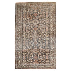 Zabihi Collection Worn Antique Persian Mahal Accent Rug