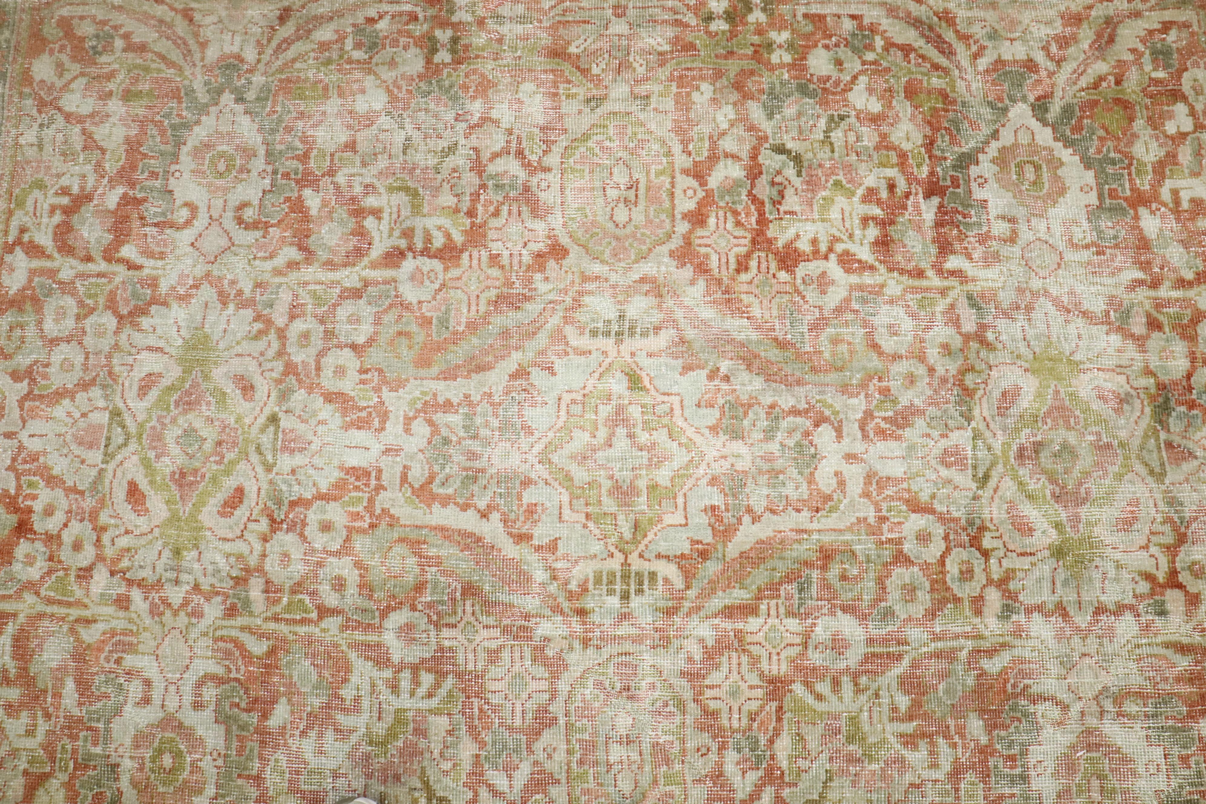 Annodato a mano Tappeto Zabihi Collection'S Antico Persiano Mahal Usurato in vendita