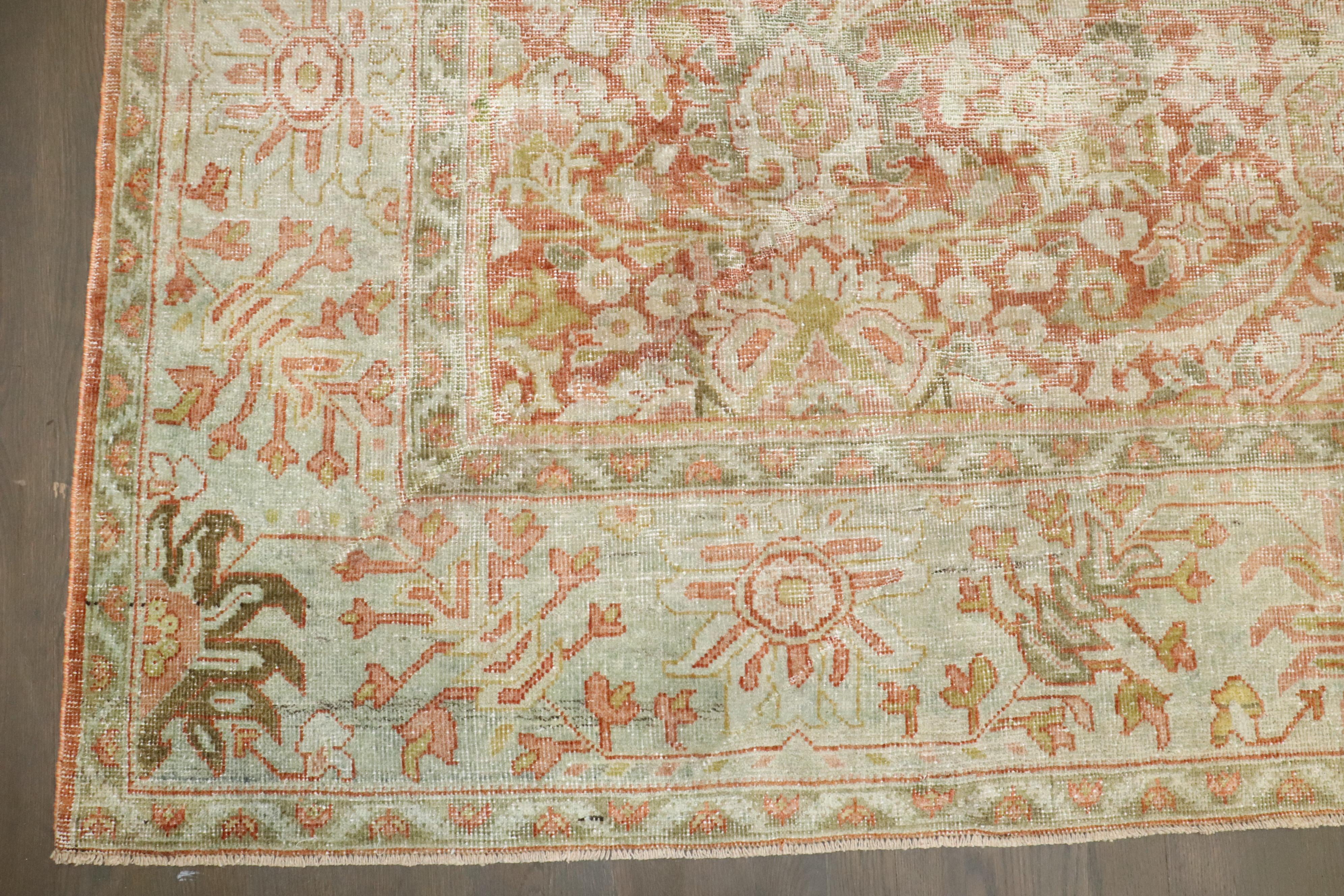 XX secolo Tappeto Zabihi Collection'S Antico Persiano Mahal Usurato in vendita