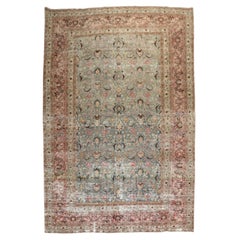 Zabihi Collection Worn Antique Persian Meshed Rug