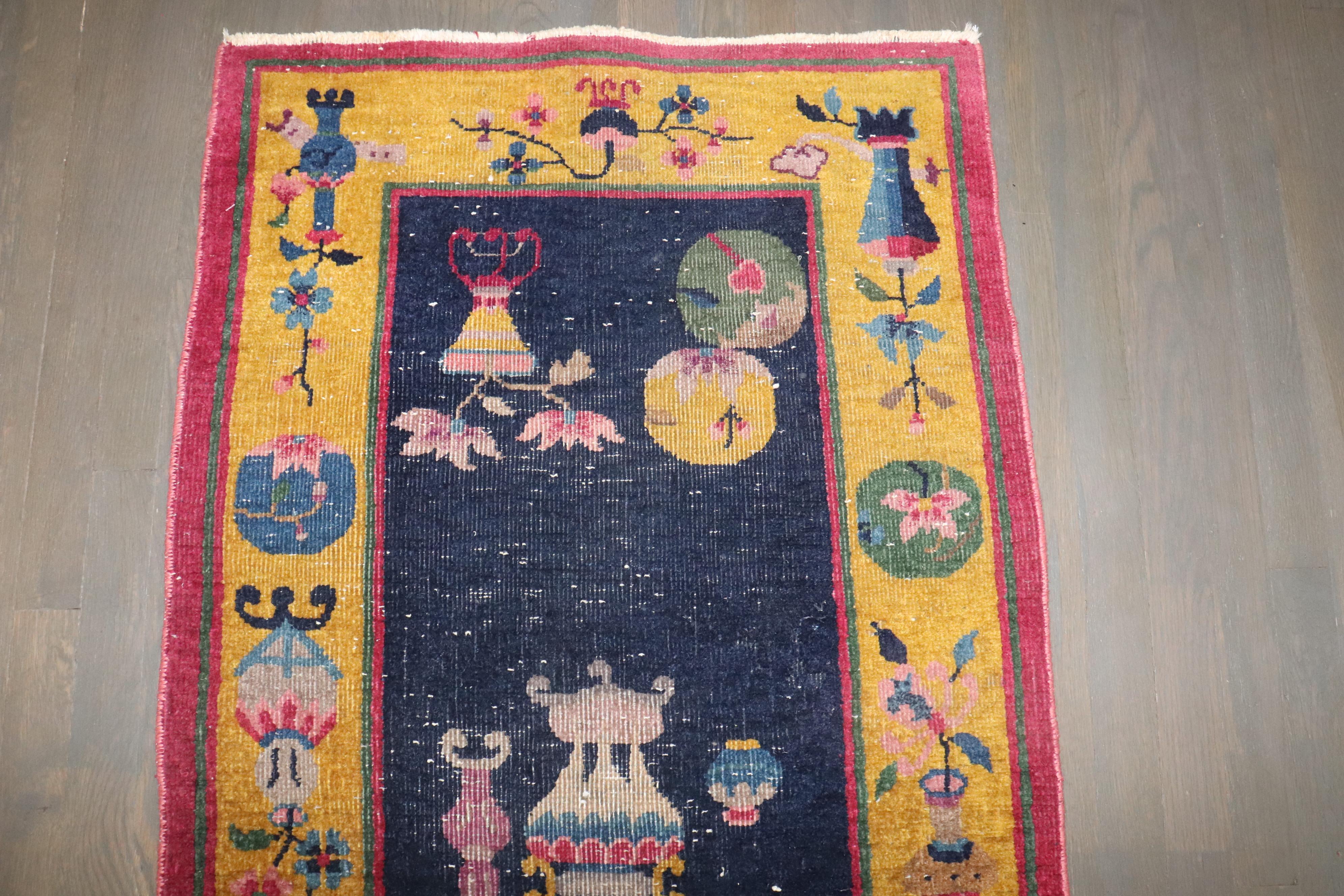 Chippendale chinois Collection Sal, tapis chinois usé de style Art Déco en vente