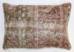 Zabihi Collection Worn Floral Persian Kerman Pictorial Rug Pillow