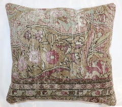 Colección Zabihi Almohada Alfombra Persa Kerman Floral Desgastada