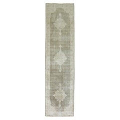 Zabihi Collection Worn Gray Vintage Turkish Runner